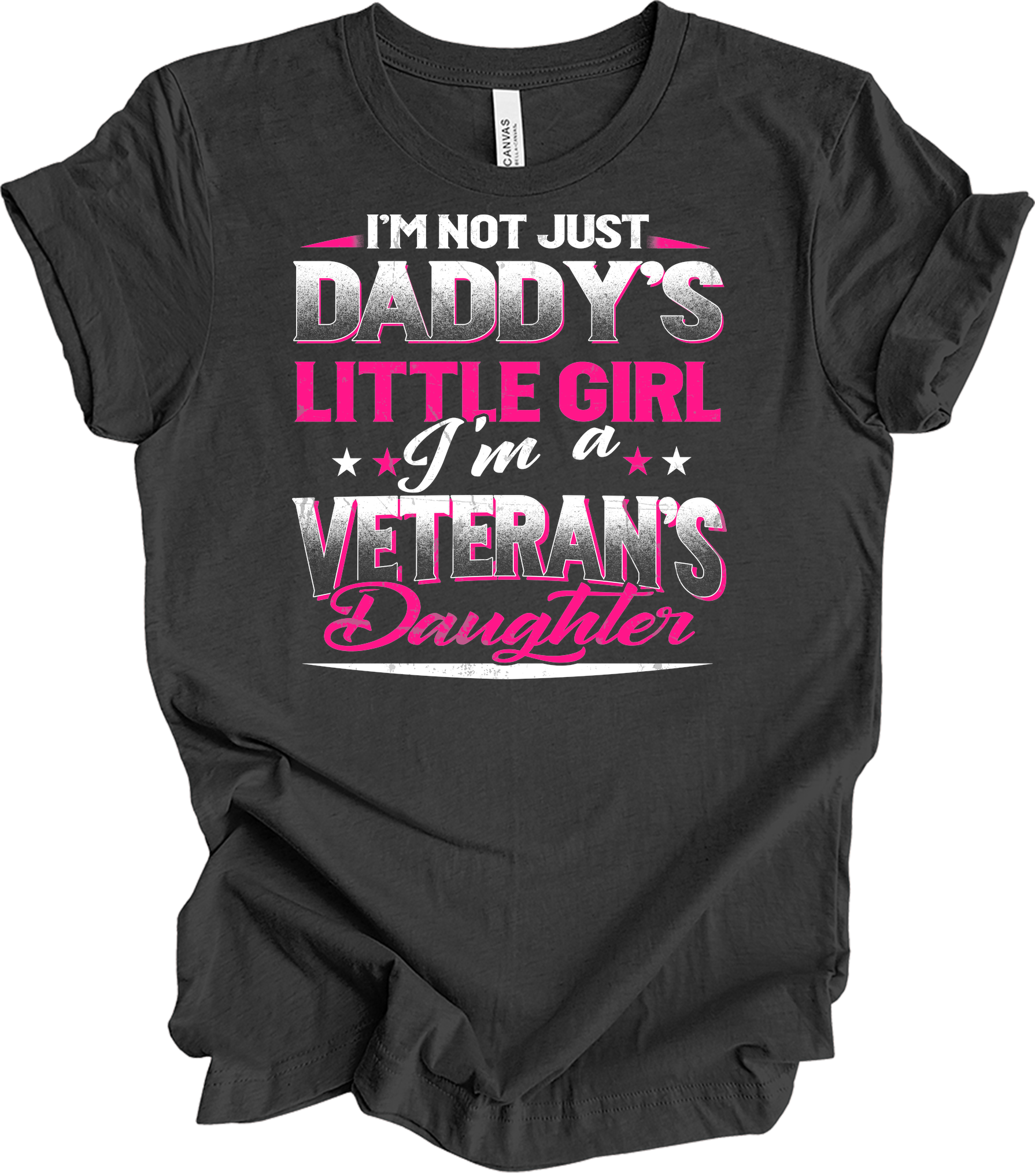 Veteran's Daughter Daddy's Little Girl T-Shirt in Dark Grey Heather