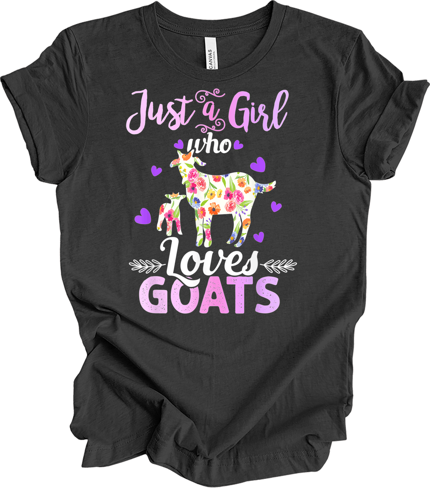 Just a Girl Who Loves Goats T-Shirt in Dark Grey Heather