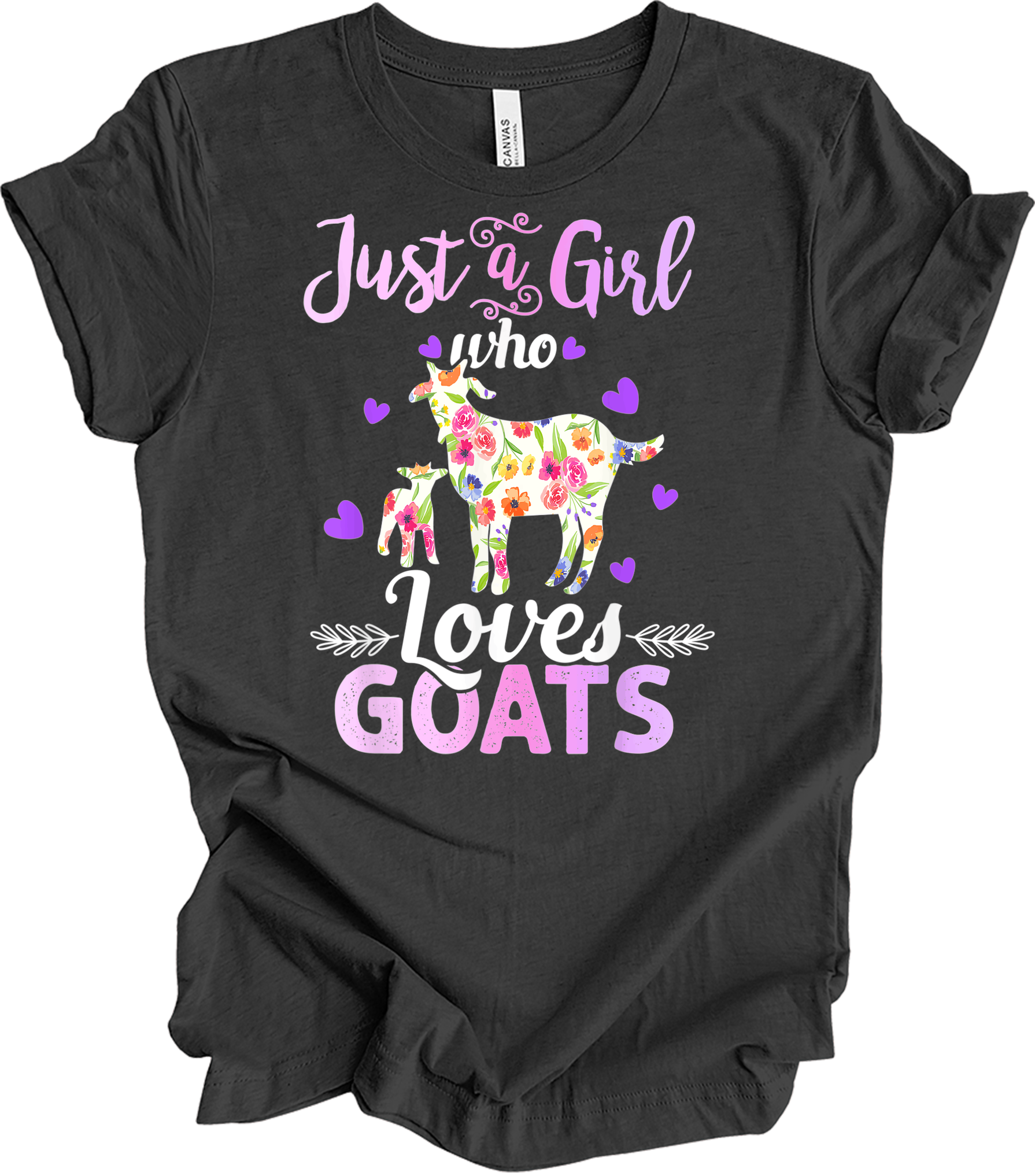 Just a Girl Who Loves Goats T-Shirt in Dark Grey Heather