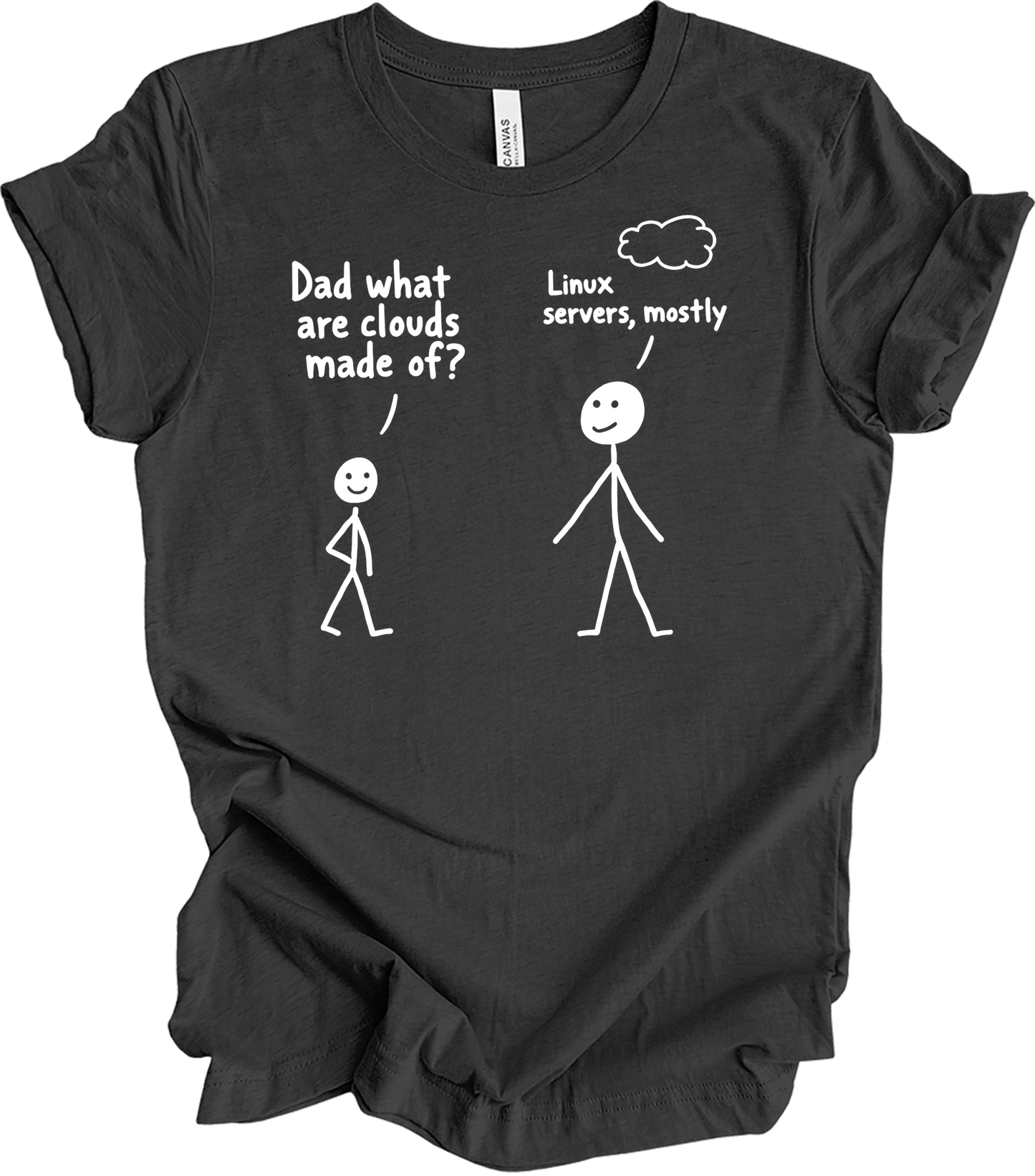 Dad What Are Clouds Made Of? Linux T-Shirt in Dark Grey Heather