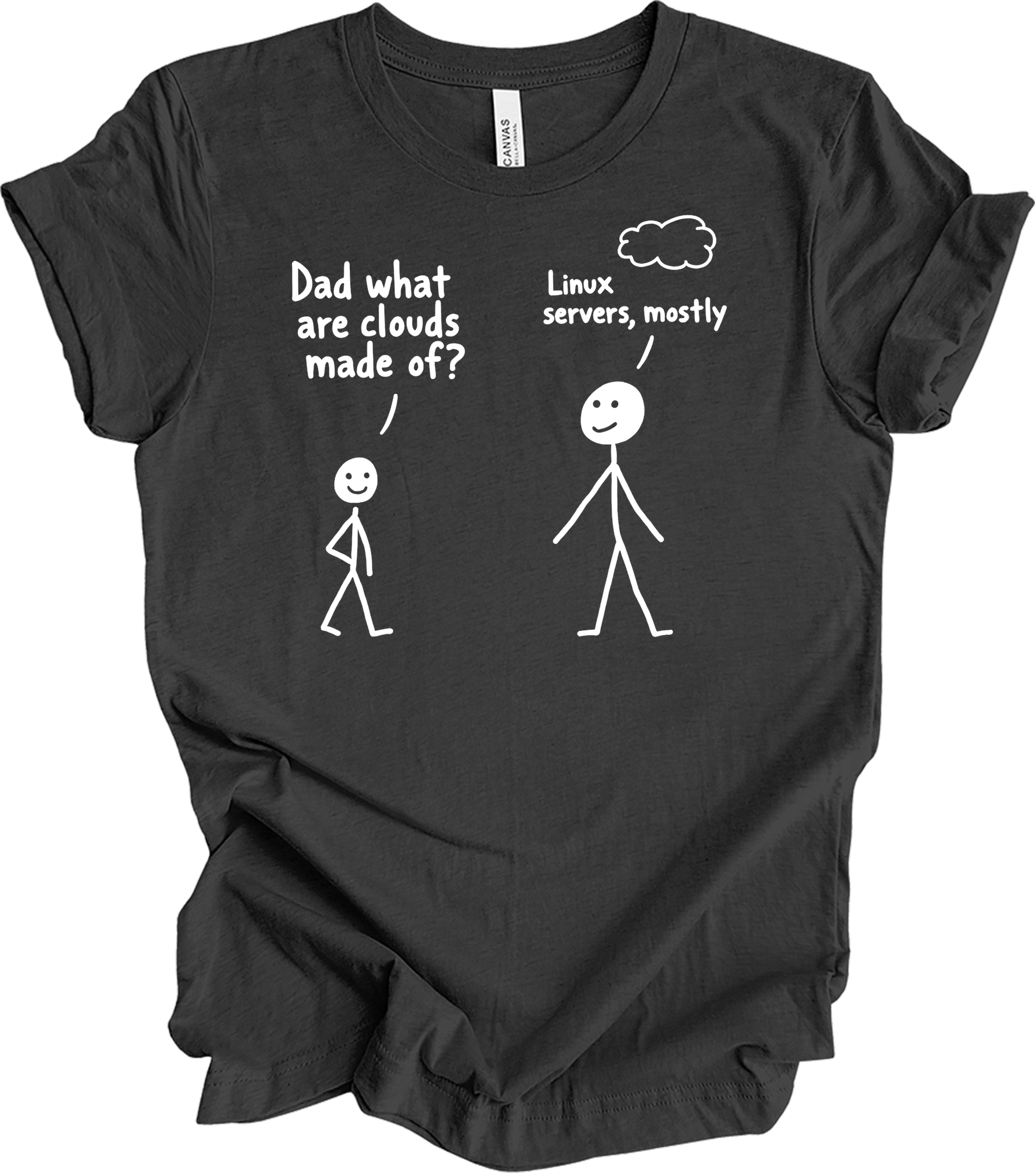 Dad What Are Clouds Made Of? Linux T-Shirt in Dark Grey Heather