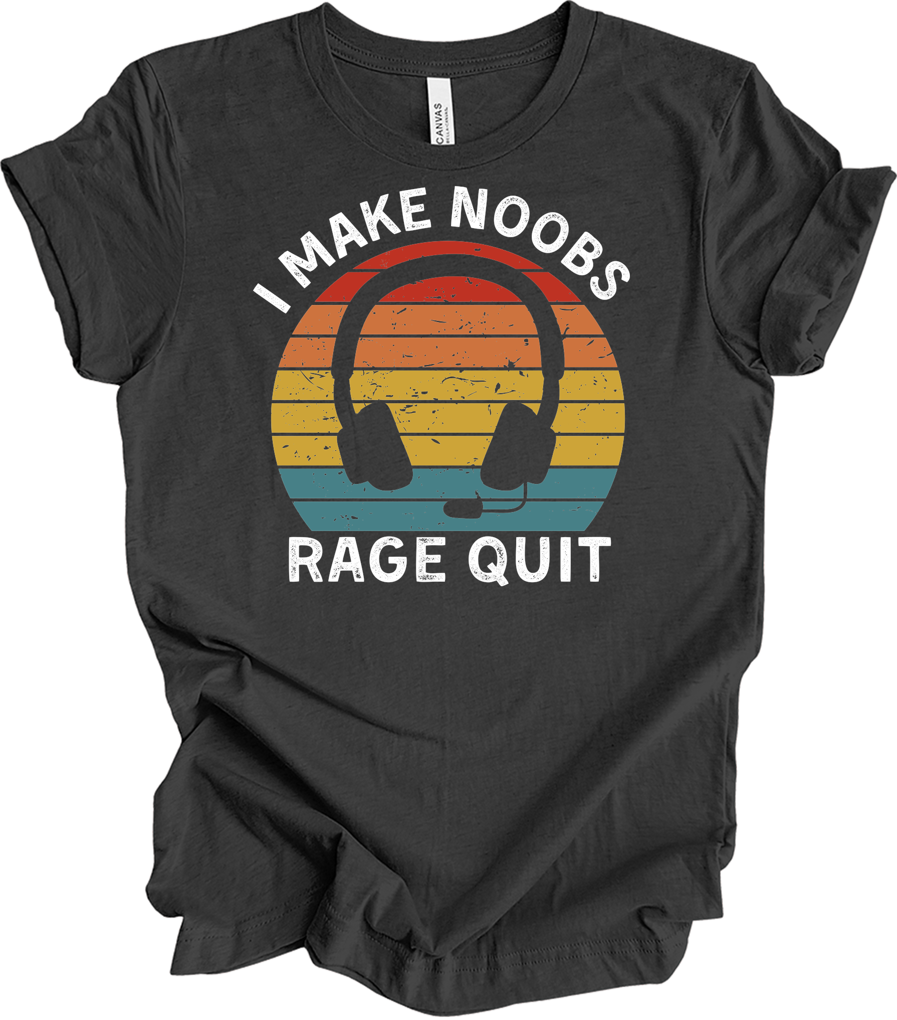 I Make Noobs Rage Quit T-Shirt in Dark Grey Heather