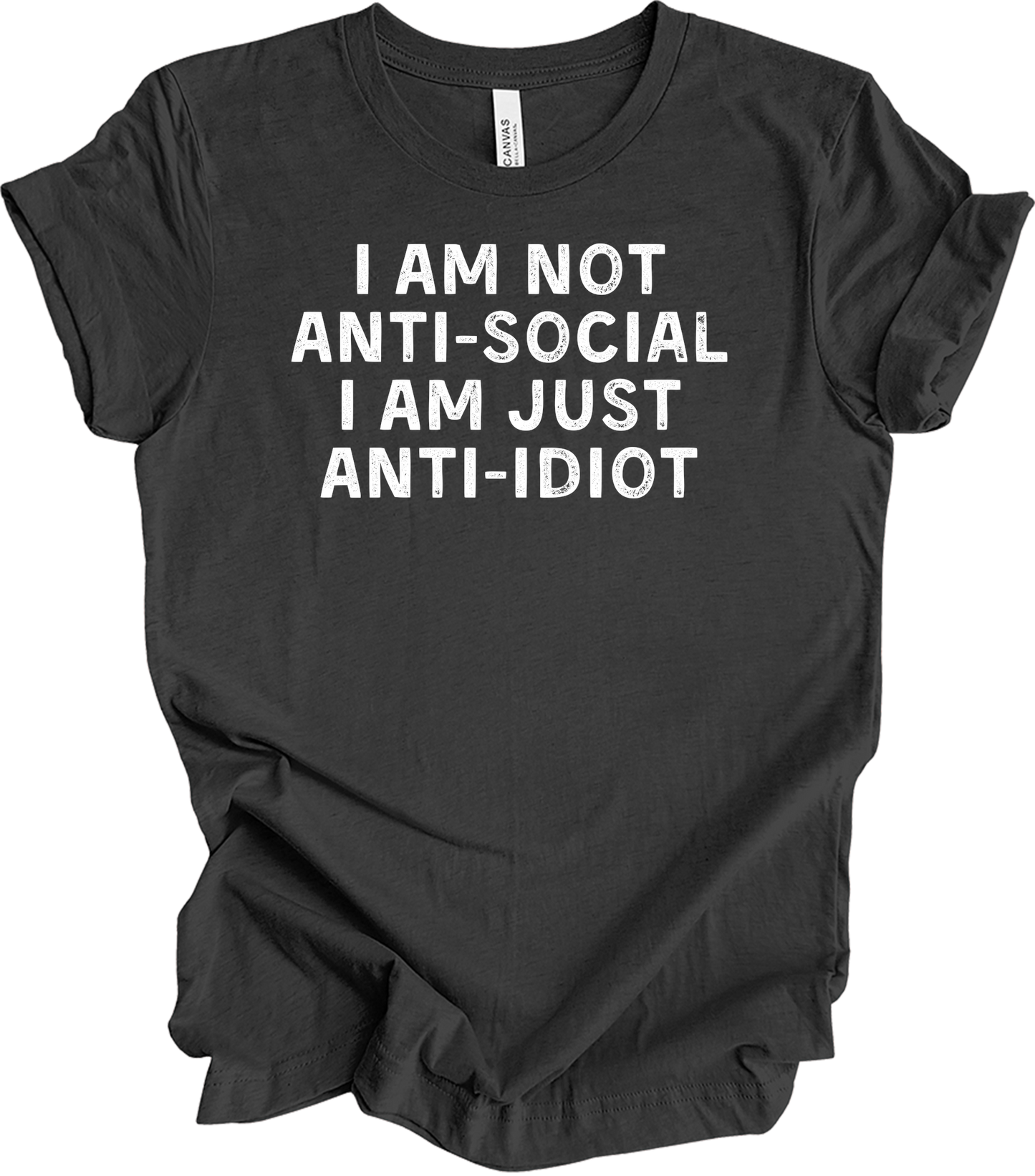 Not Antisocial Anti-Idiot T-Shirt in Dark Grey Heather
