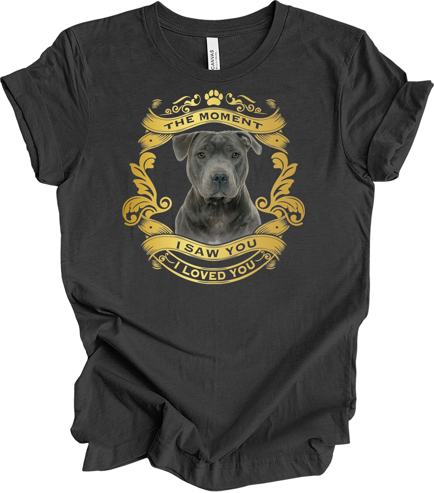 Pitbull Dog Lover T-Shirt in Dark Grey Heather