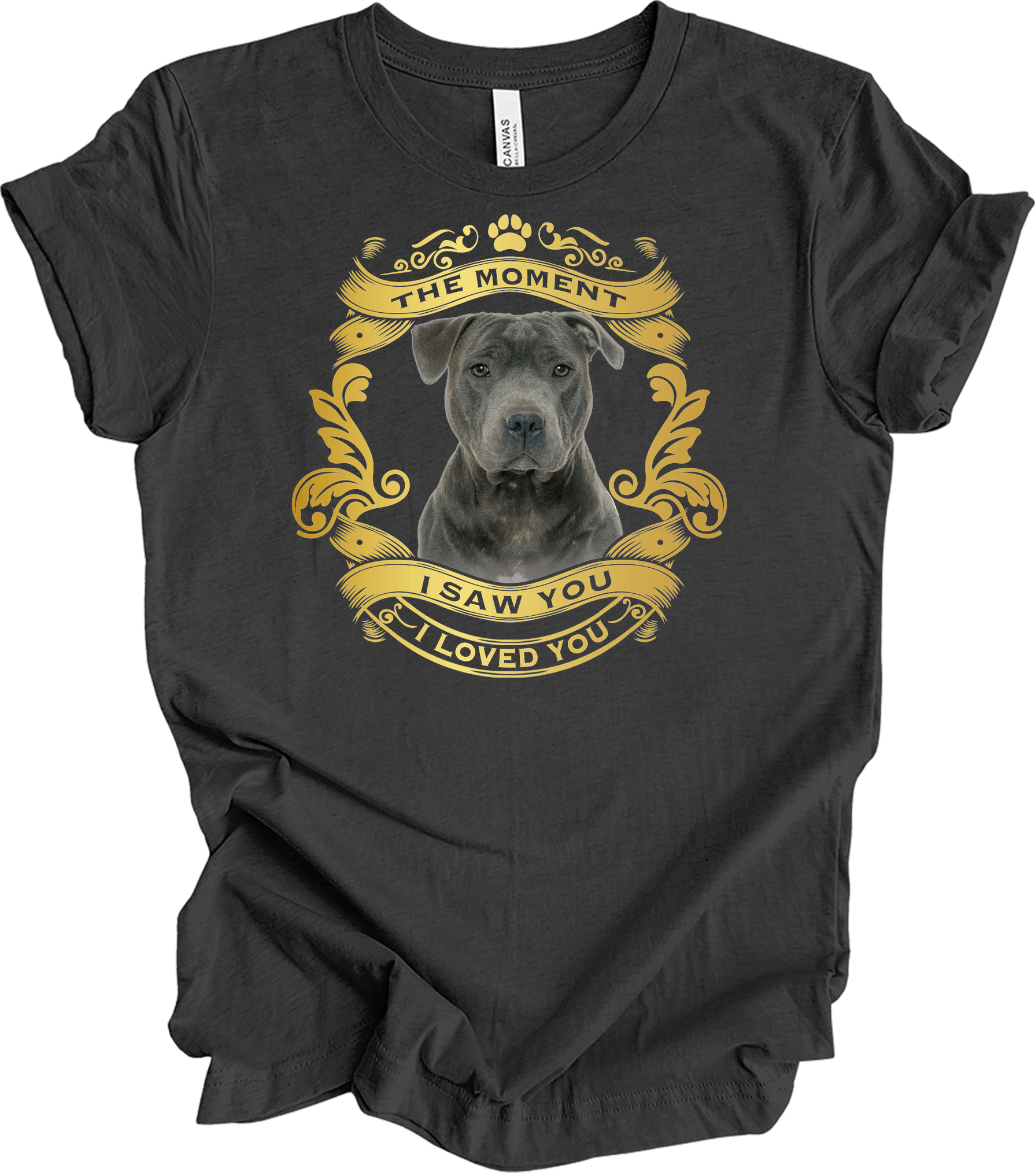 Pitbull Dog Lover T-Shirt in Dark Grey Heather