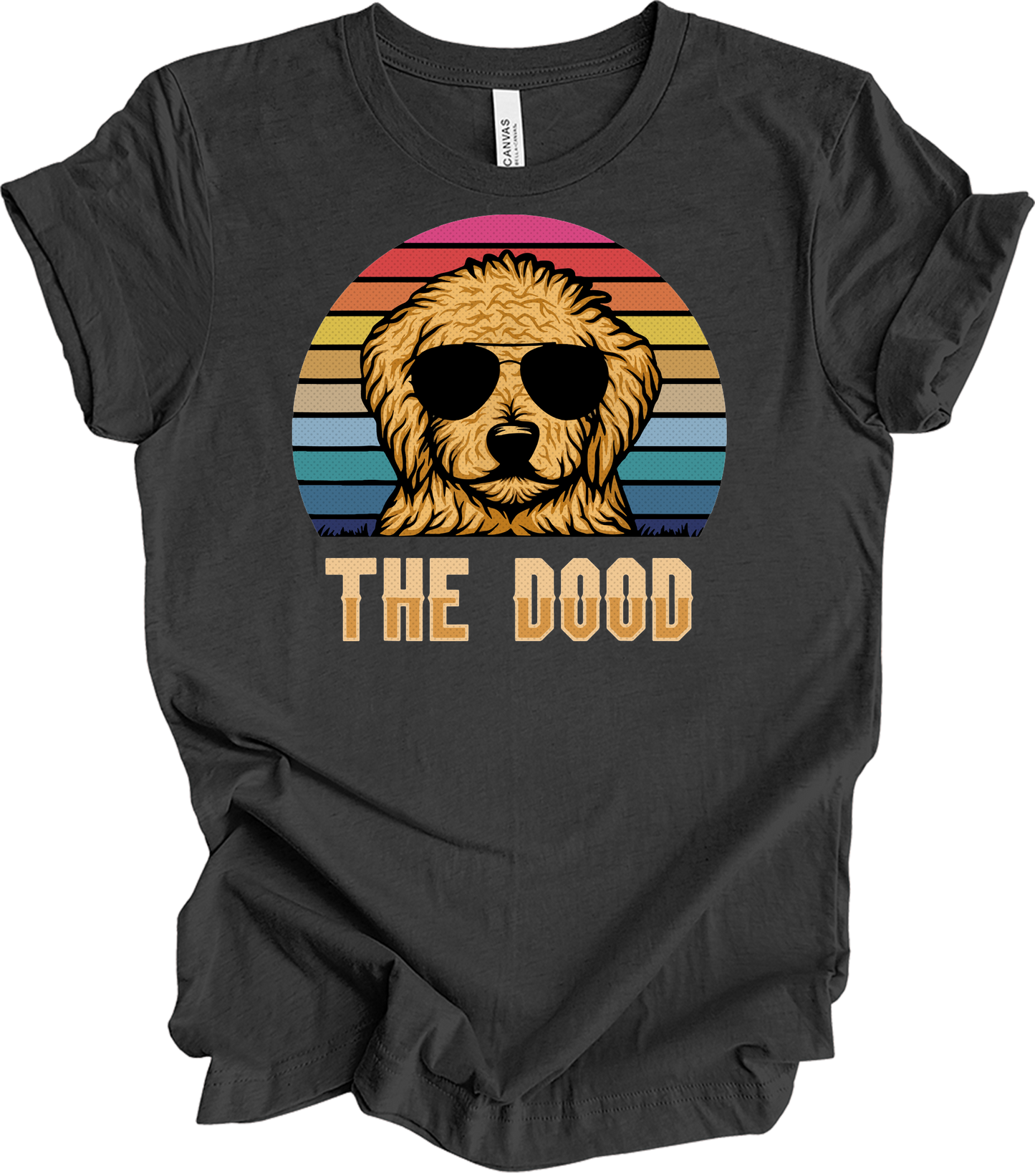 The Dood Goldendoodle - Vintage Retro Dog Lover T-Shirt in Dark Grey Heather