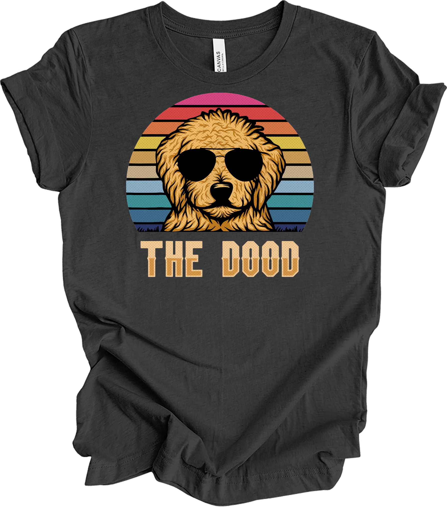 The Dood Goldendoodle - Vintage Retro Dog Lover T-Shirt in Dark Grey Heather