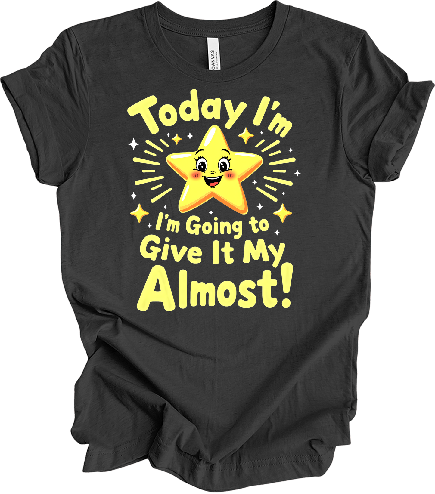 Sarcastic Star : Almost Effort T-Shirt in Dark Grey Heather