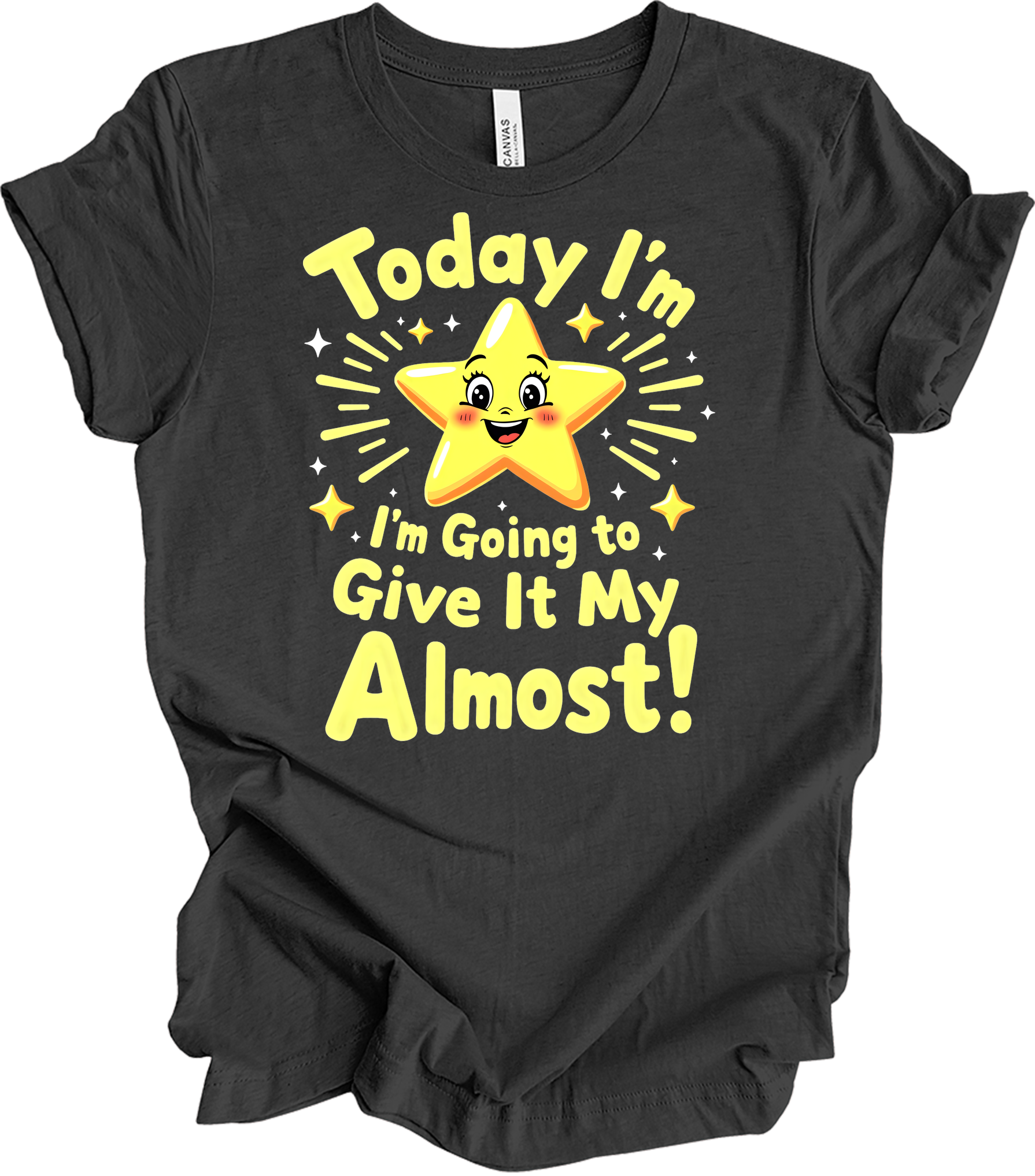 Sarcastic Star : Almost Effort T-Shirt in Dark Grey Heather