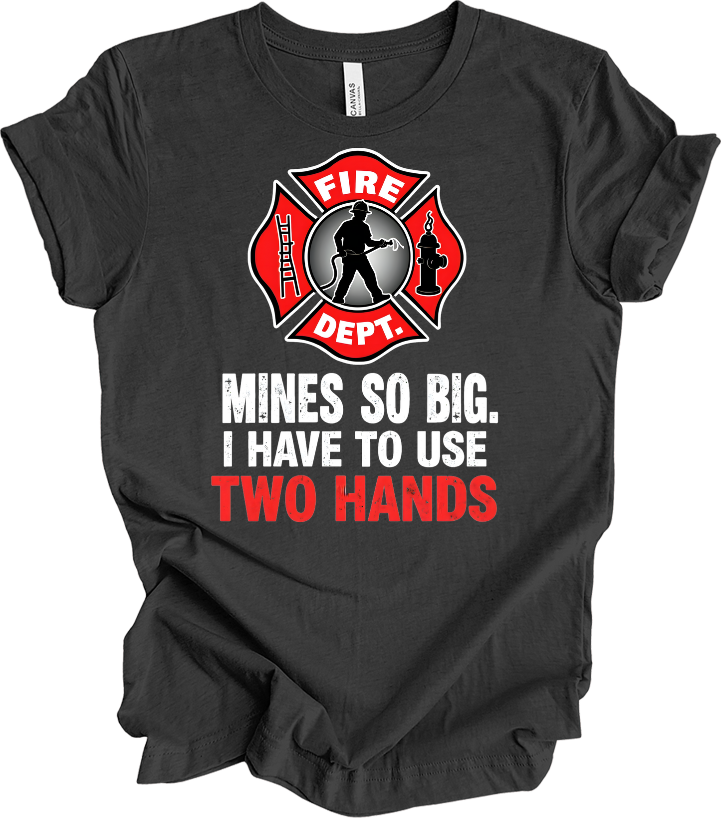 Fire Dept Funny T-Shirt in Dark Grey Heather