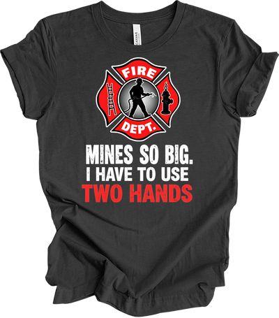 Fire Dept Funny T-Shirt in Dark Grey Heather