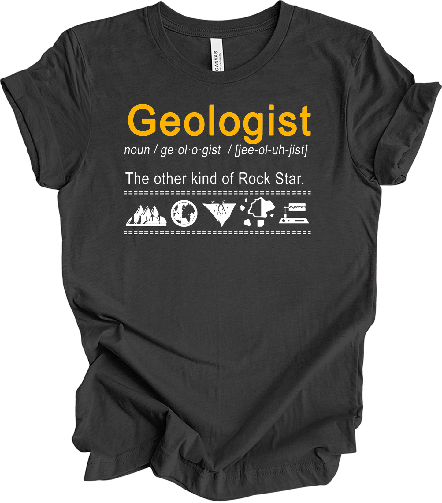 Geologist - Rock Star Humor T-Shirt in Dark Grey Heather