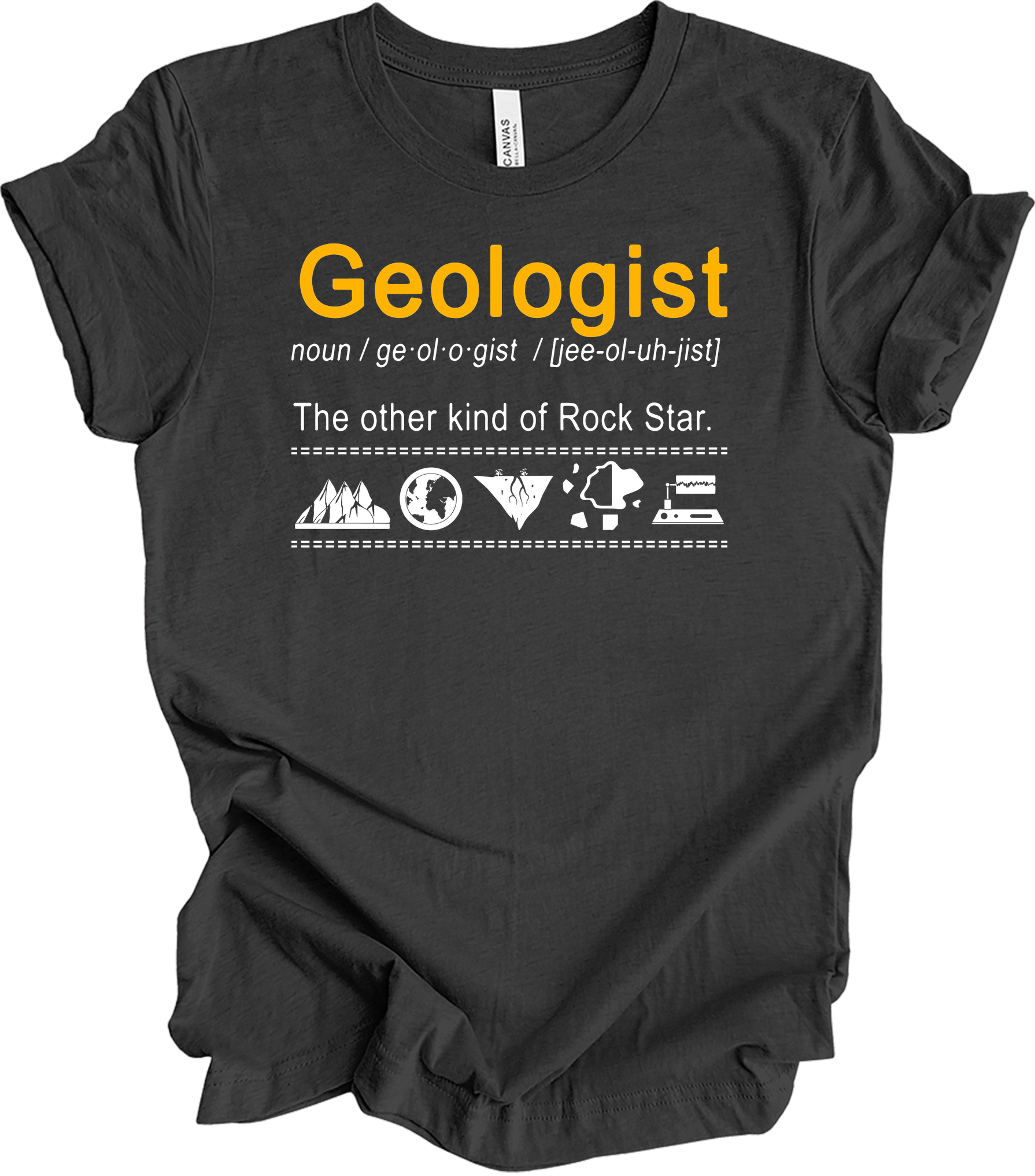 Geologist - Rock Star Humor T-Shirt in Dark Grey Heather