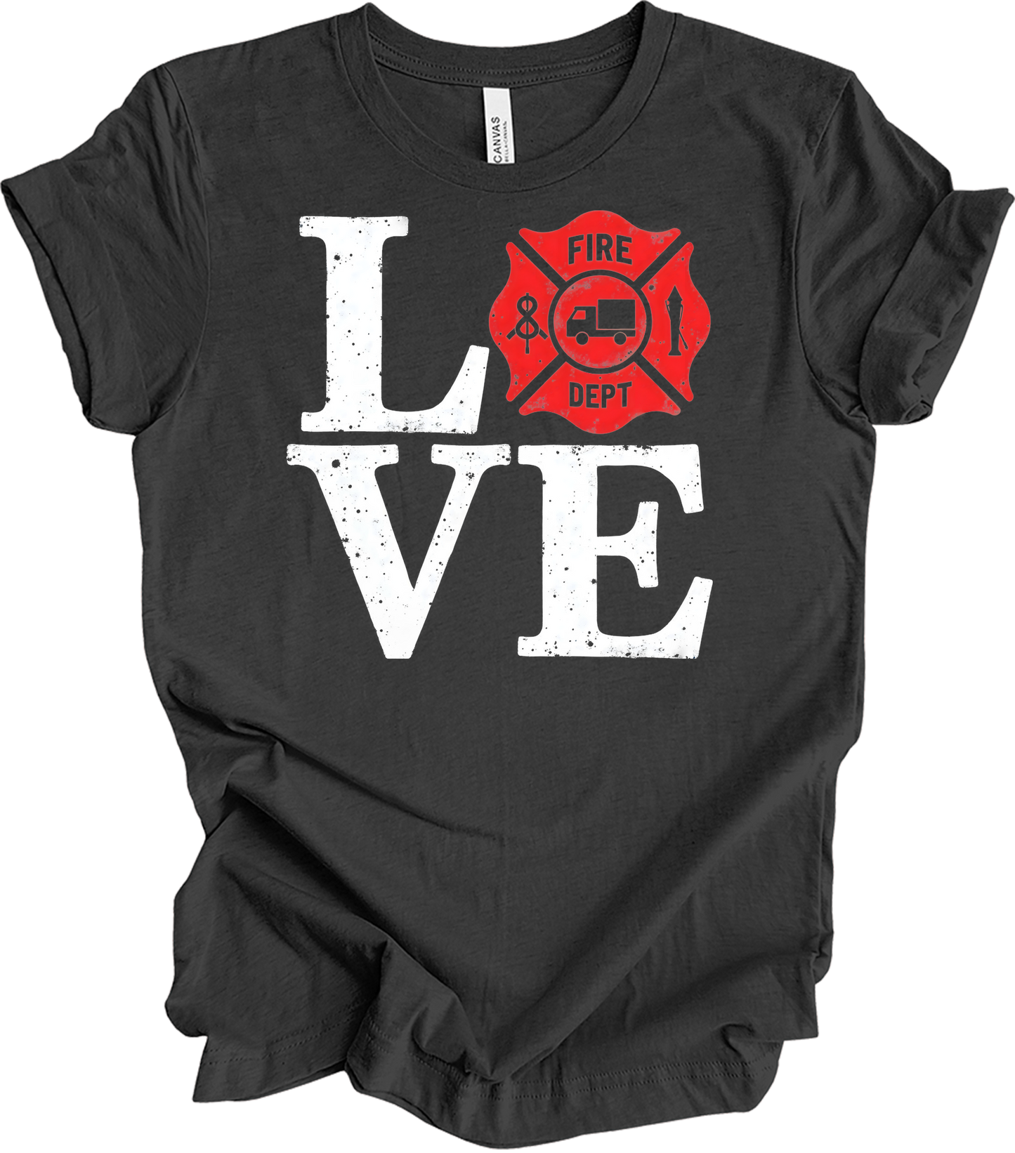 LOVE Fire Dept Las Vegas T-Shirt in Dark Grey Heather