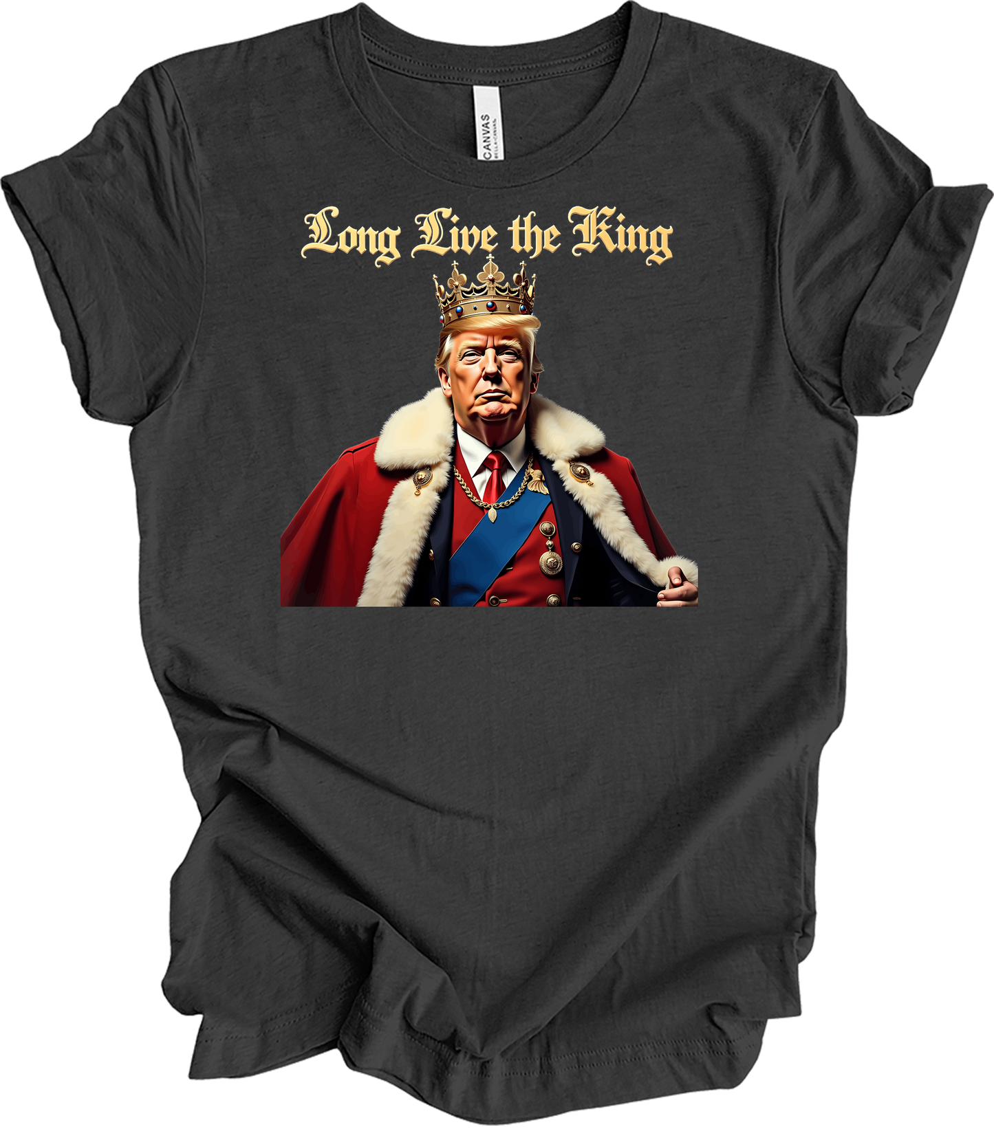 Trump King - Long Live the King T-Shirt in Dark Grey Heather