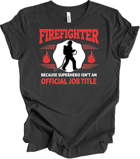 Firefighter Superhero T-Shirt in Dark Grey Heather
