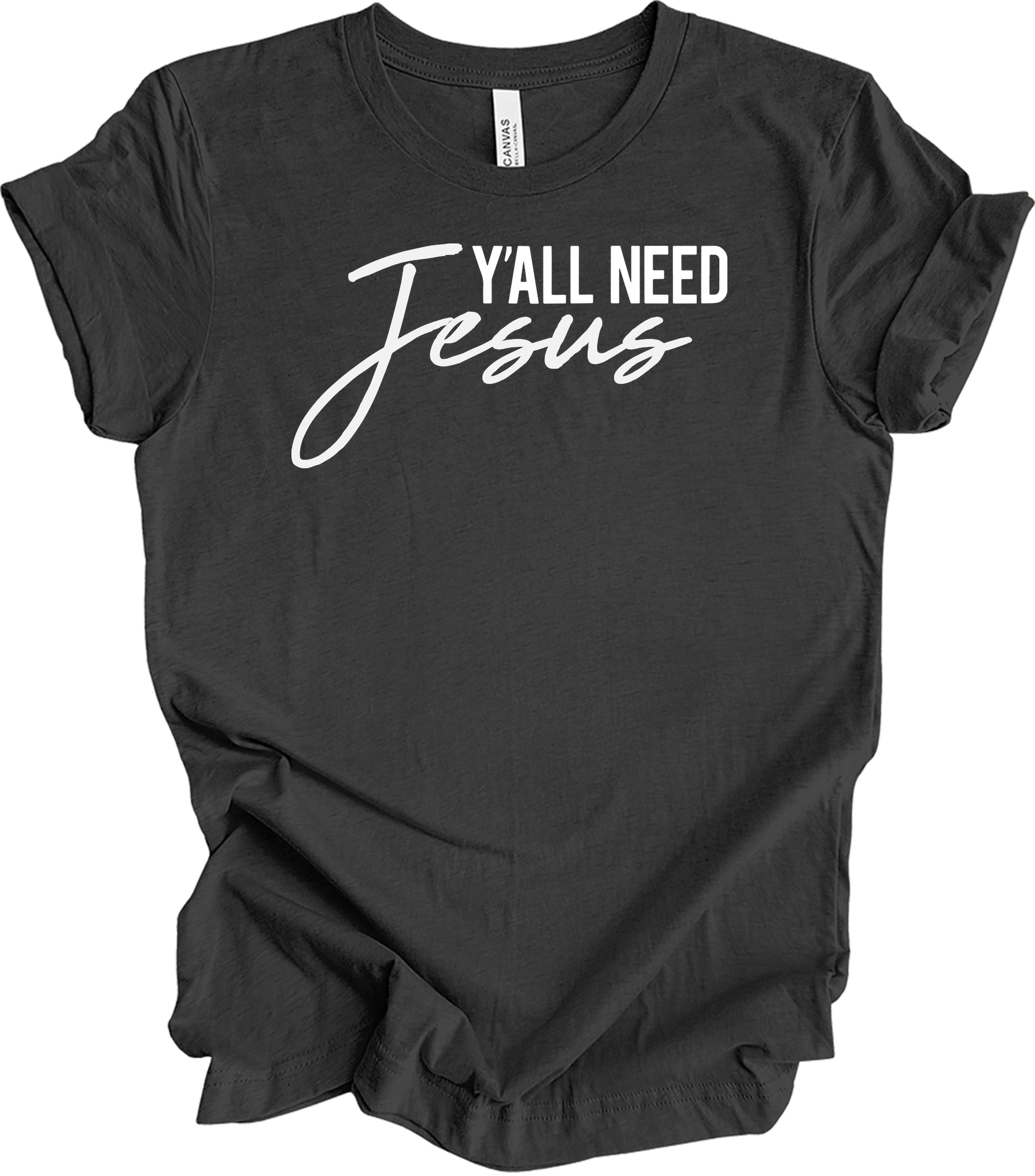 Y'all Need Jesus T-Shirt in Dark Grey Heather