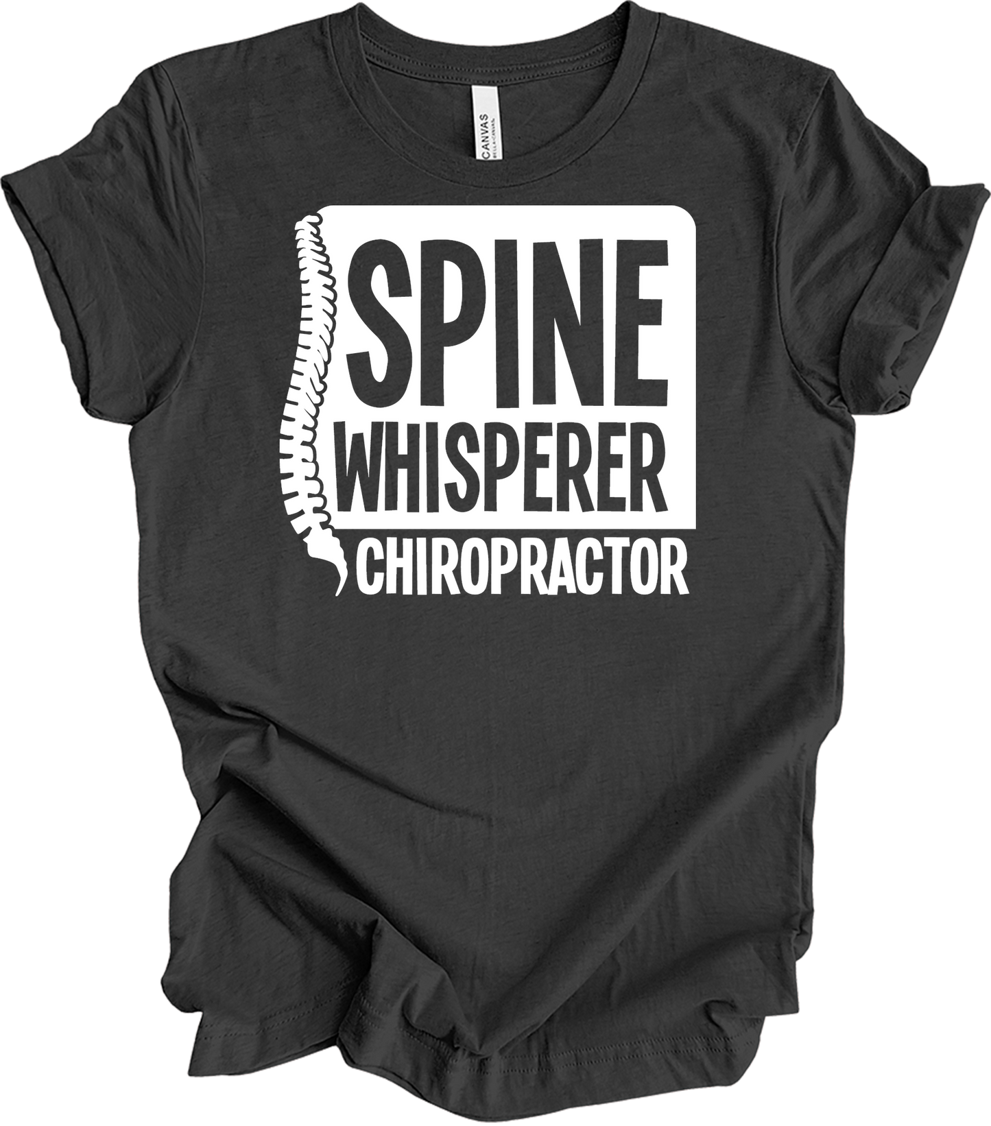 Spine Whisperer Chiropractor T-Shirt in Dark Grey Heather