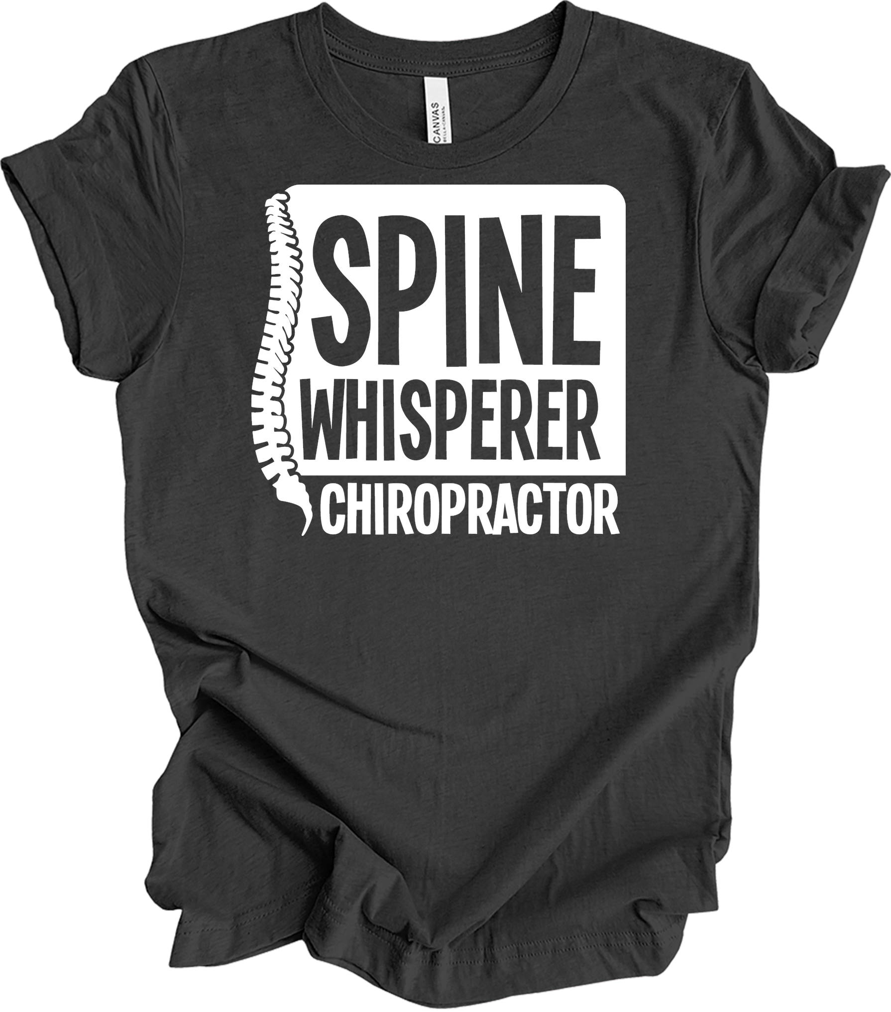 Spine Whisperer Chiropractor T-Shirt in Dark Grey Heather