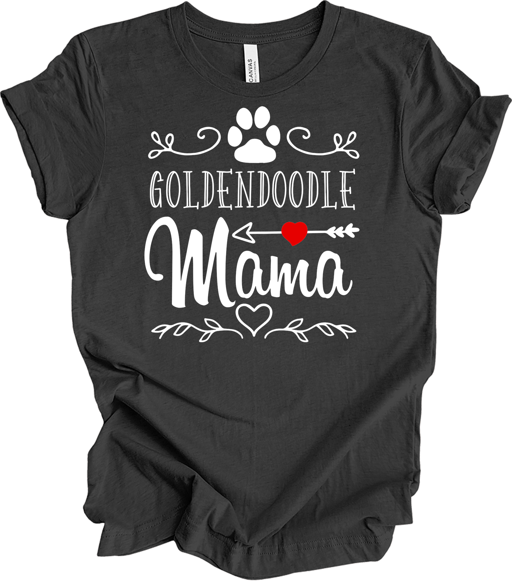 Goldendoodle Mama - Dog Lover Gift T-Shirt in Dark Grey Heather