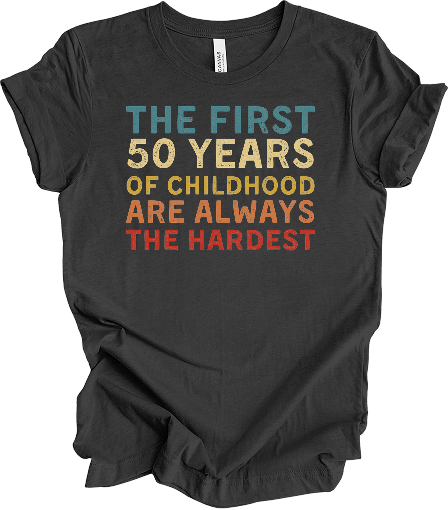 50 Years of Childhood T-Shirt in Dark Grey Heather