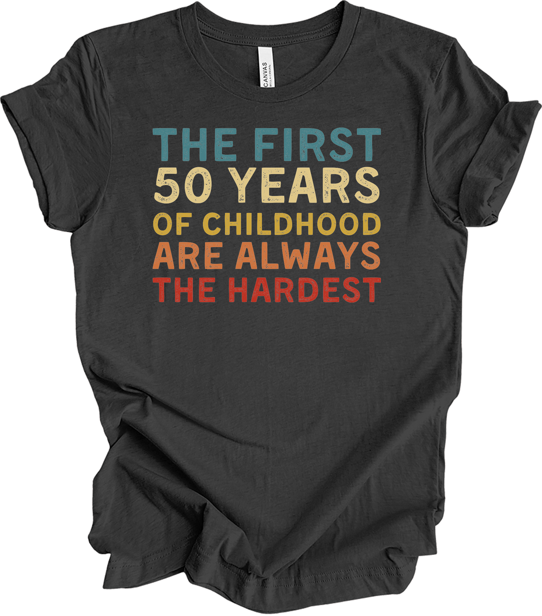 50 Years of Childhood T-Shirt in Dark Grey Heather
