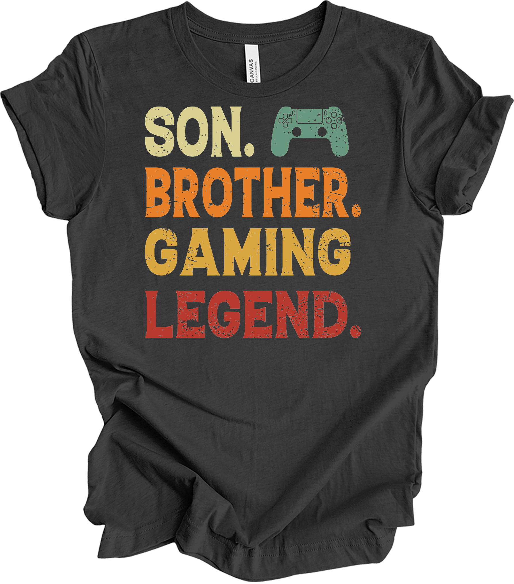 Son Brother Gaming Legend T-Shirt in Dark Grey Heather