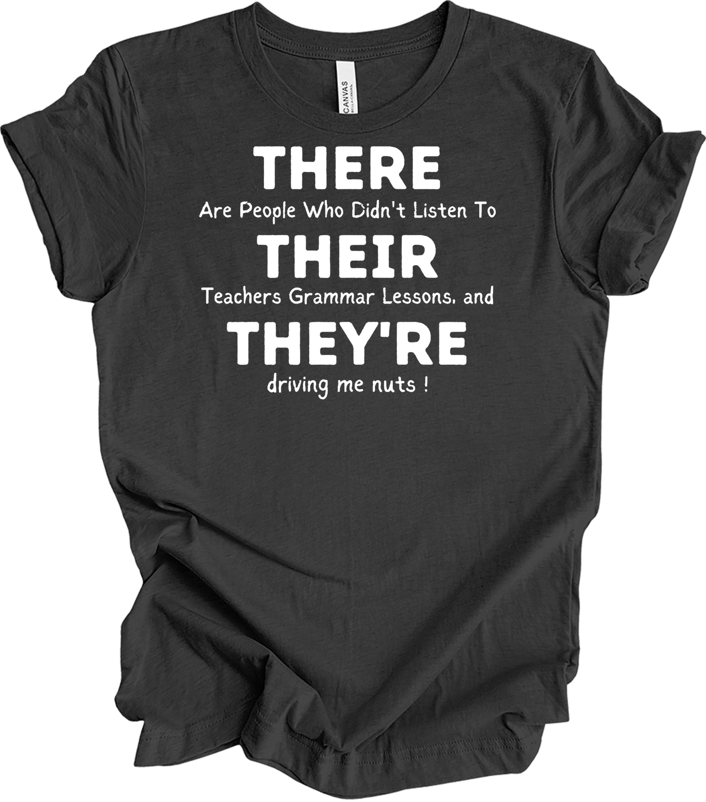 English Teacher Grammar T-Shirt in Dark Grey Heather