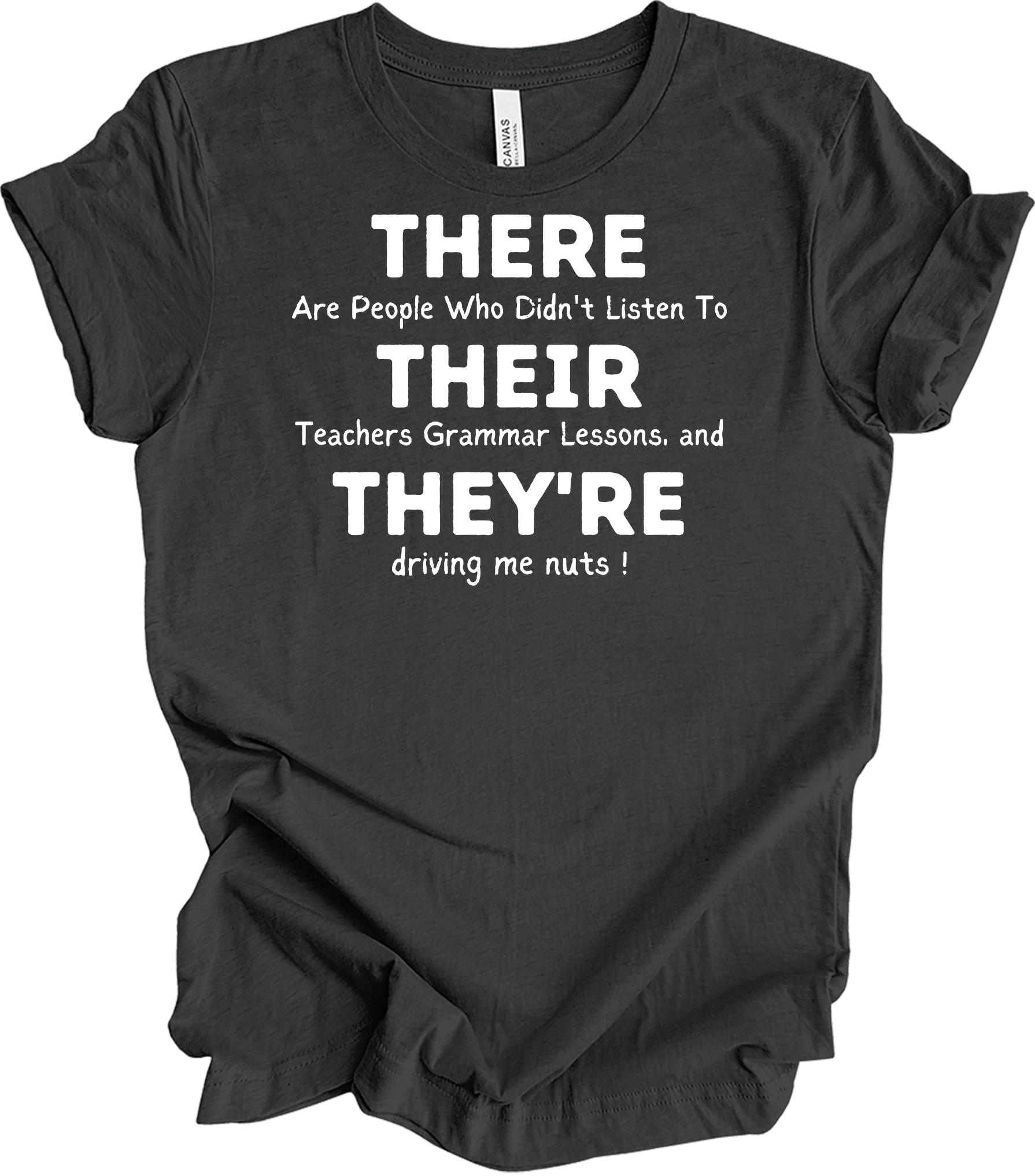 English Teacher Grammar T-Shirt in Dark Grey Heather