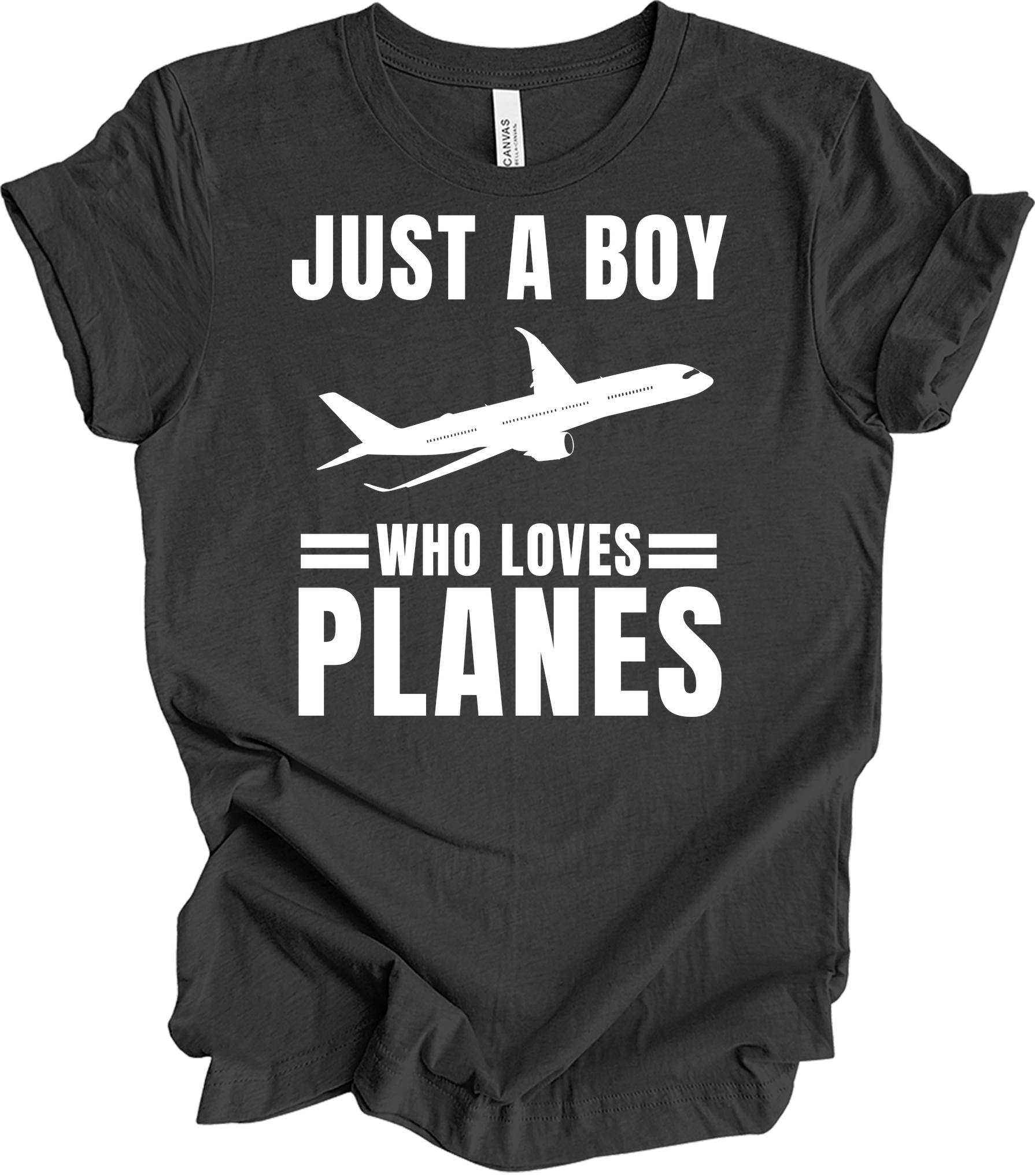 Airplane Pilot - Loves Planes T-Shirt in Dark Grey Heather