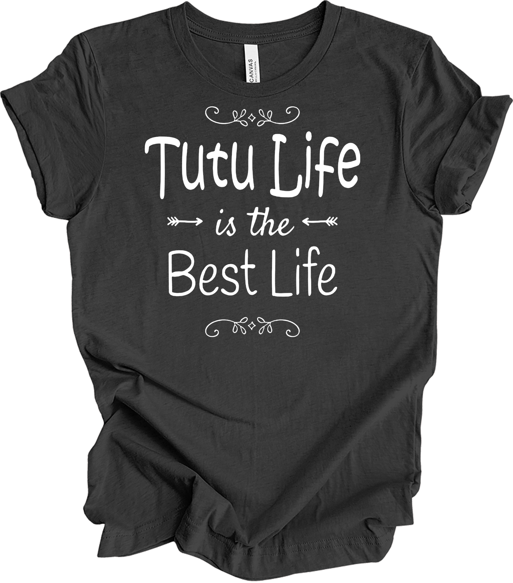 Tutu Life is the Best Life T-Shirt in Dark Grey Heather