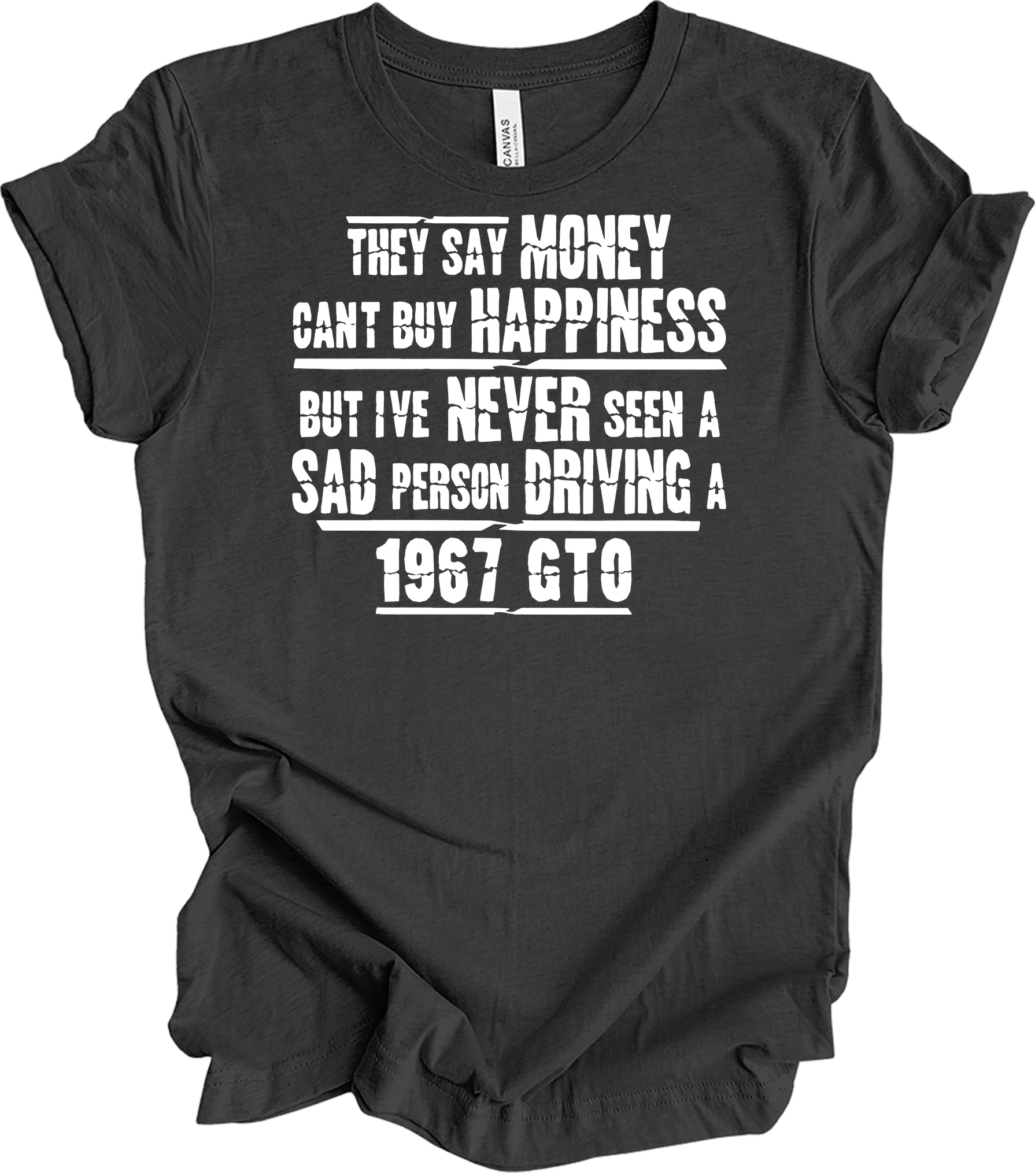 1967 GTO Car Parts T-Shirt in Dark Grey Heather