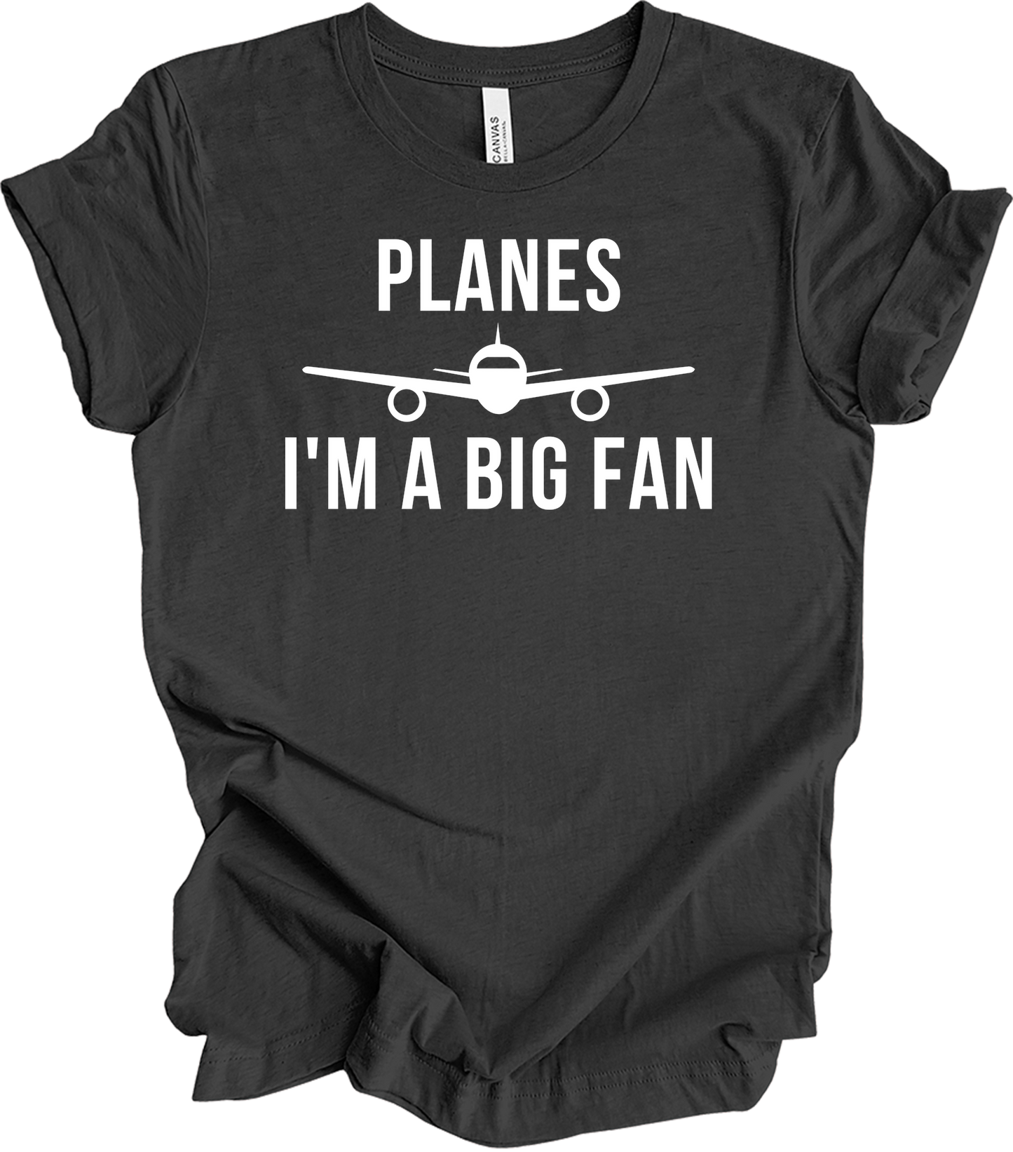 Planes I'm A Big Fan T-Shirt in Dark Grey Heather