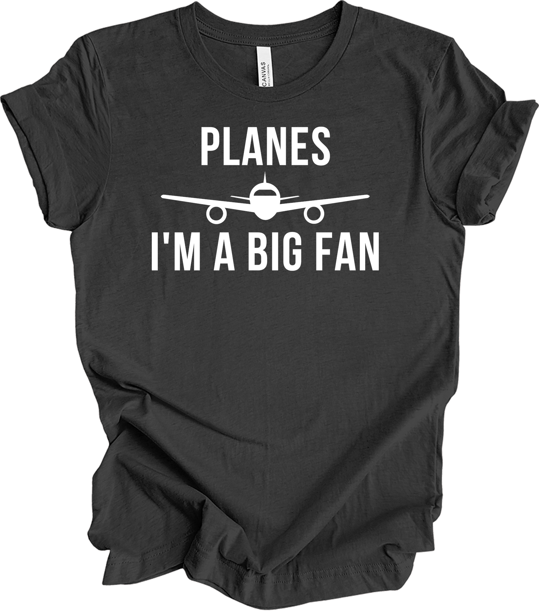 Planes I'm A Big Fan T-Shirt in Dark Grey Heather