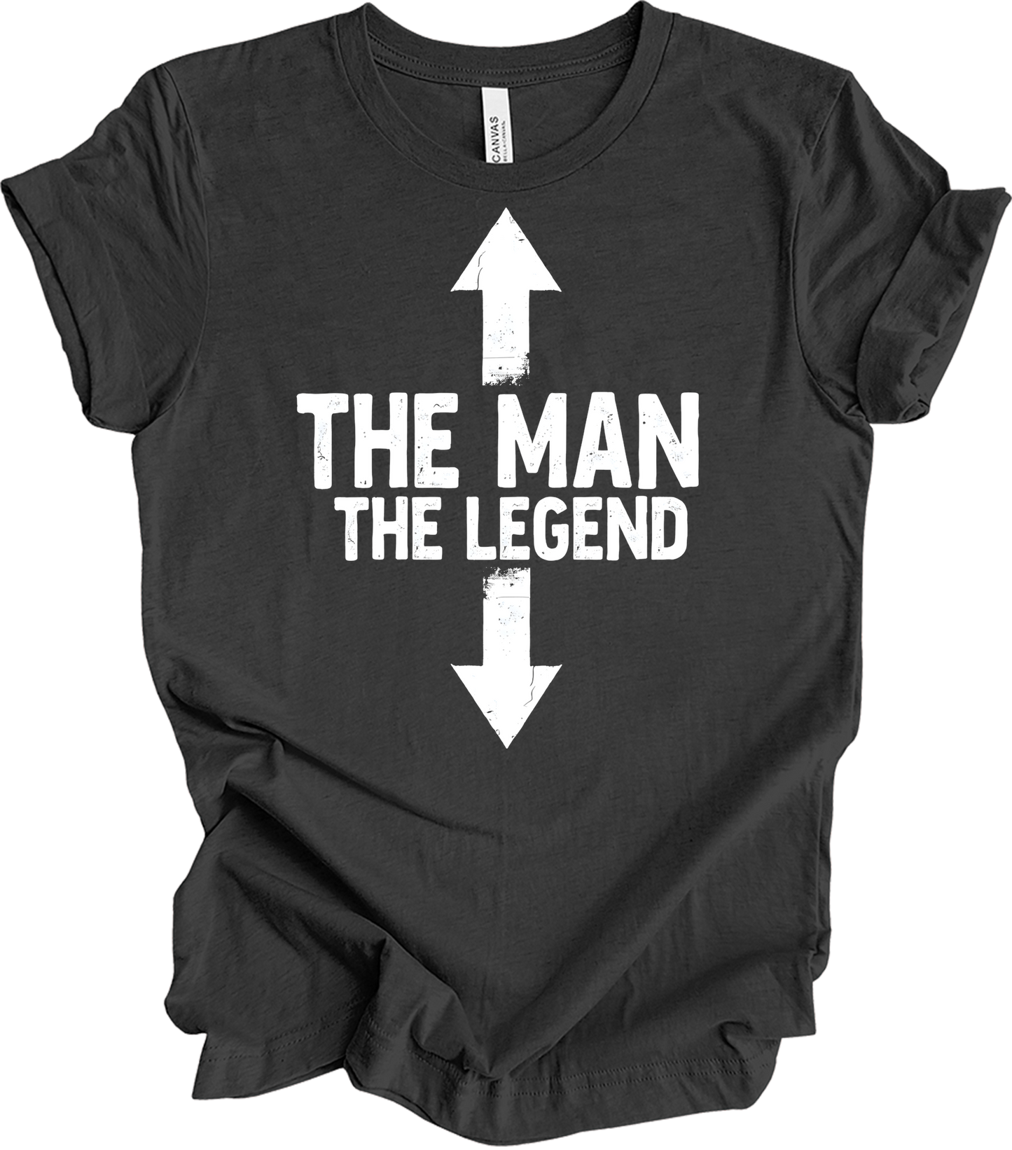'The Man The Legend' Funny Men's T-Shirt in Dark Grey Heather