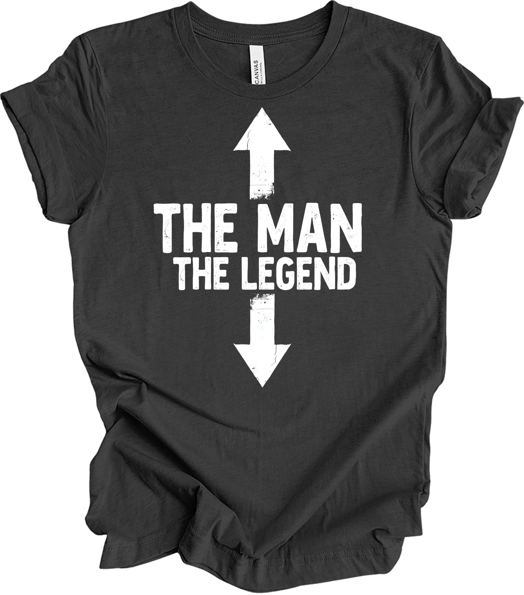 'The Man The Legend' Funny Men's T-Shirt in Dark Grey Heather