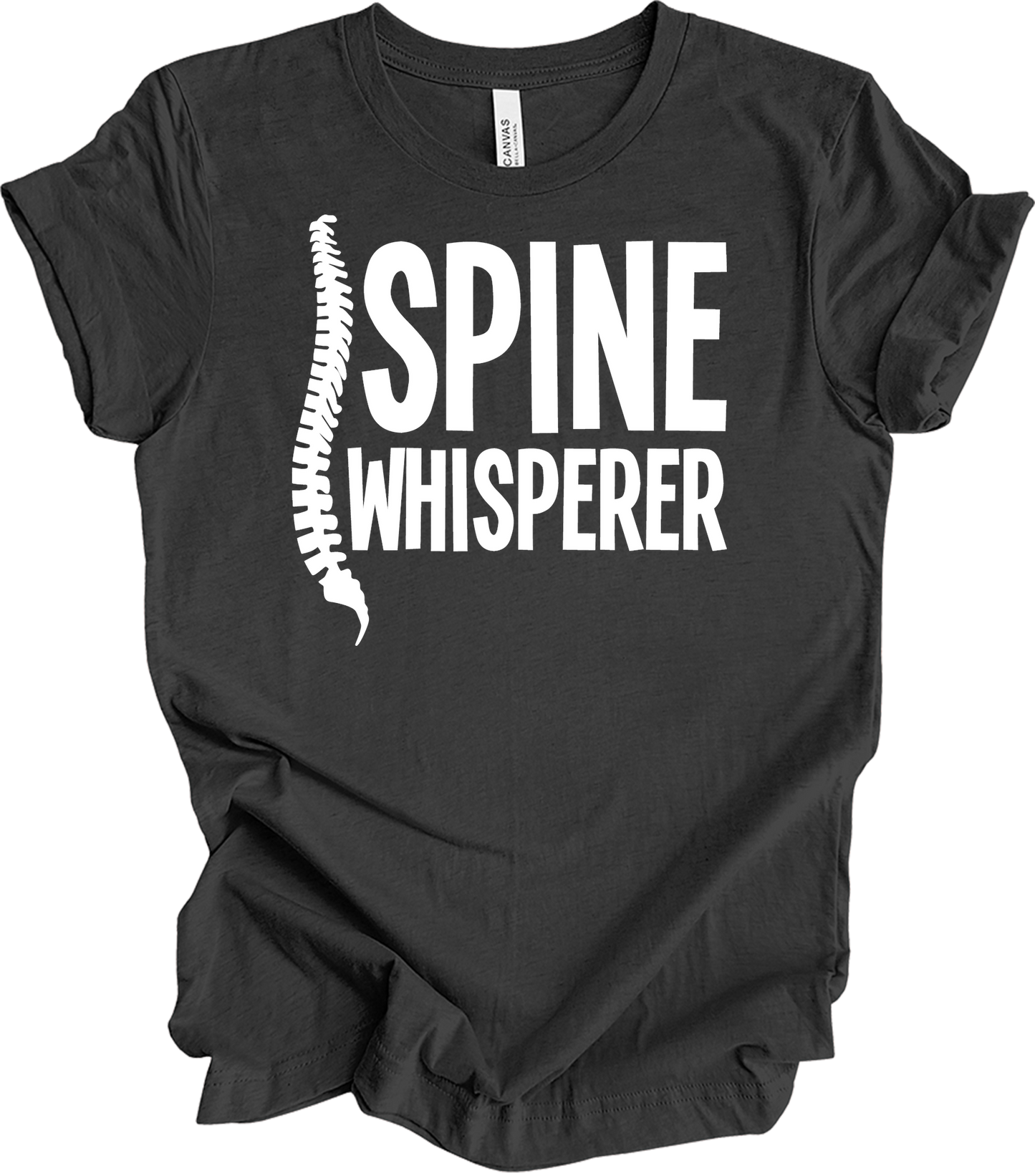 Spine Whisperer Chiropractor T-Shirt in Dark Grey Heather