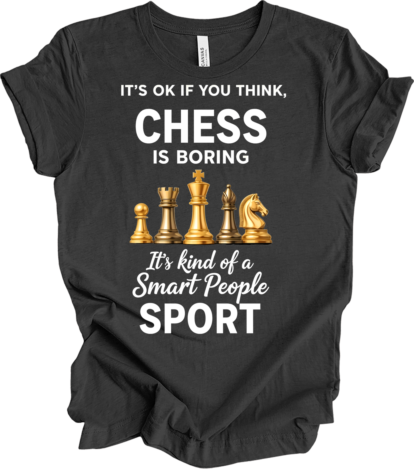 Chess Smart People Sport T-Shirt in Dark Grey Heather