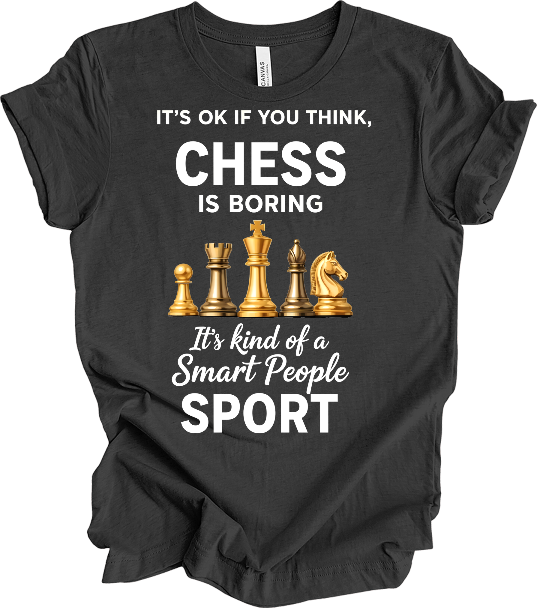 Chess Smart People Sport T-Shirt in Dark Grey Heather