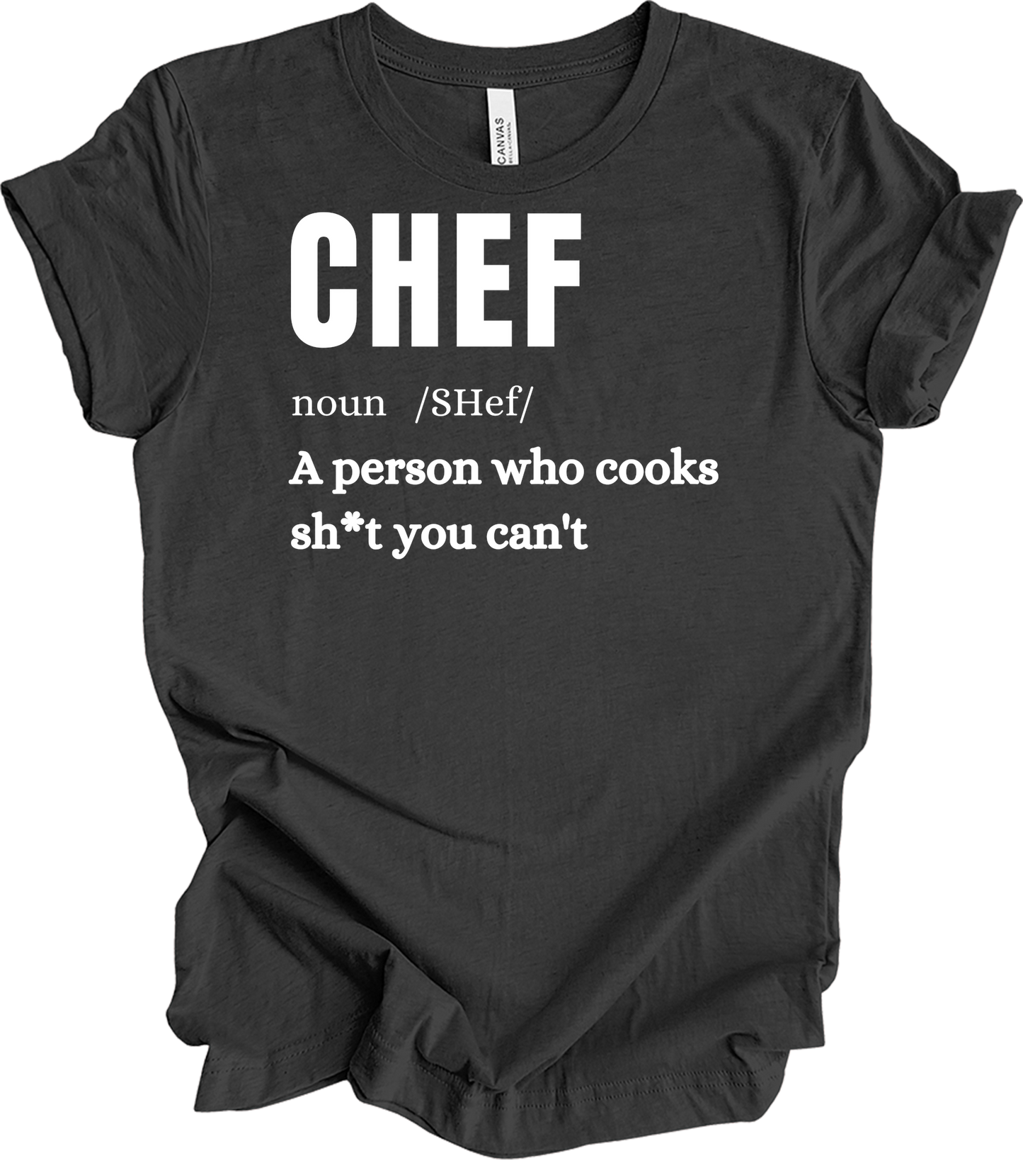 Chef Definition Funny T-Shirt in Dark Grey Heather