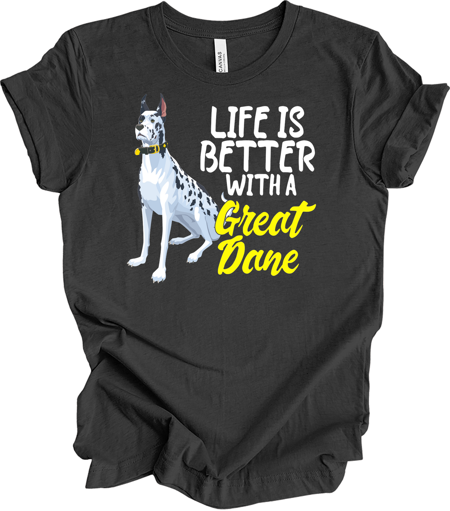 Great Dane Mom - Dog Lover Gift T-Shirt in Dark Grey Heather