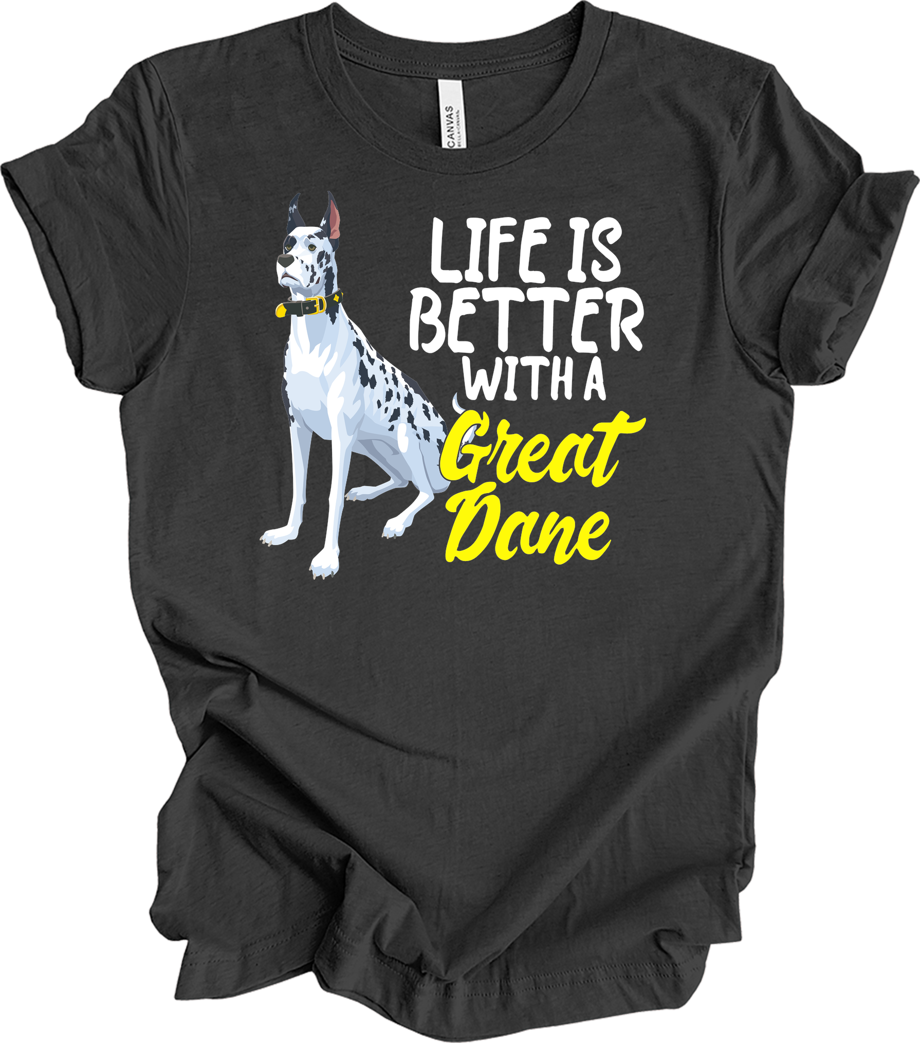 Great Dane Mom - Dog Lover Gift T-Shirt in Dark Grey Heather