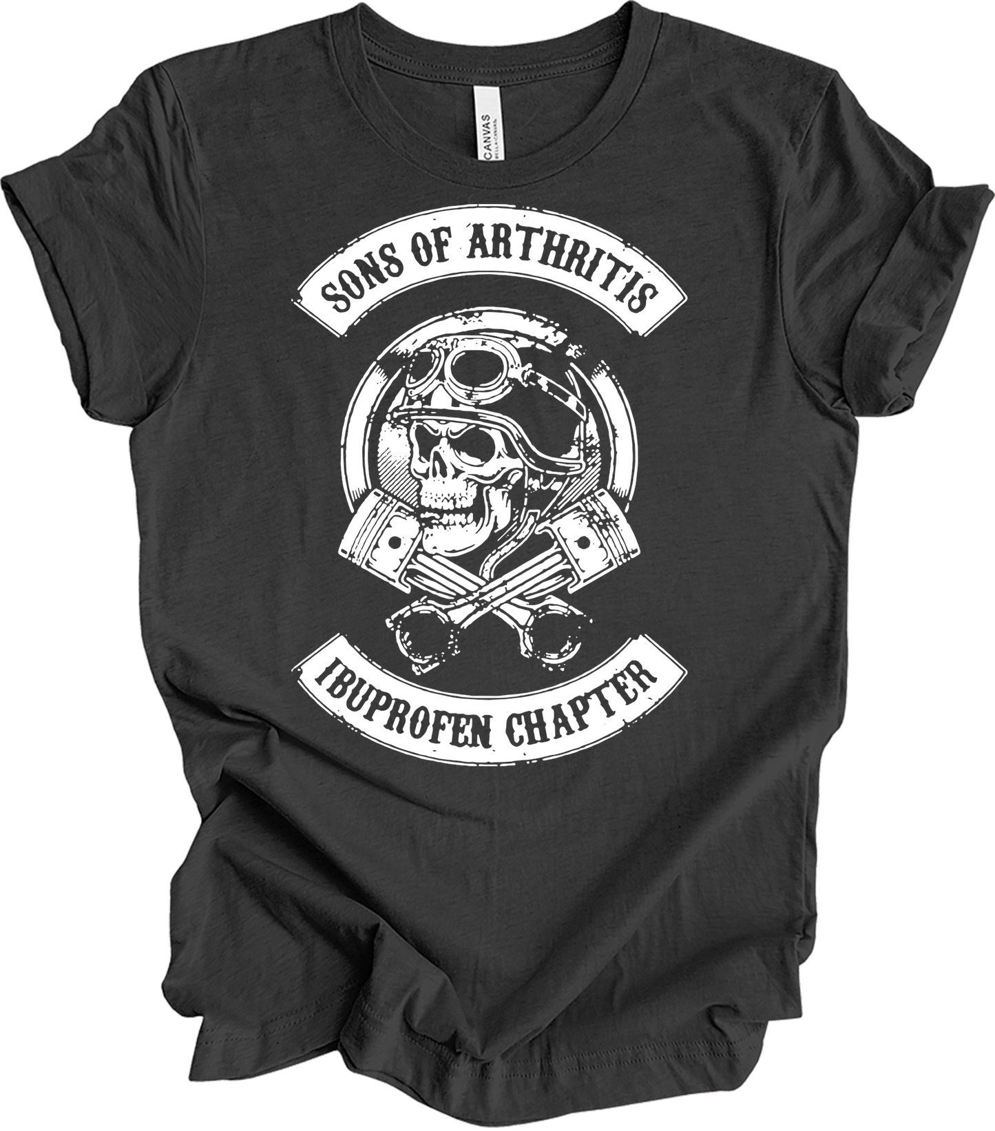 Sons of Arthritis Ibuprofen Chapter Biker T-Shirt in Dark Grey Heather