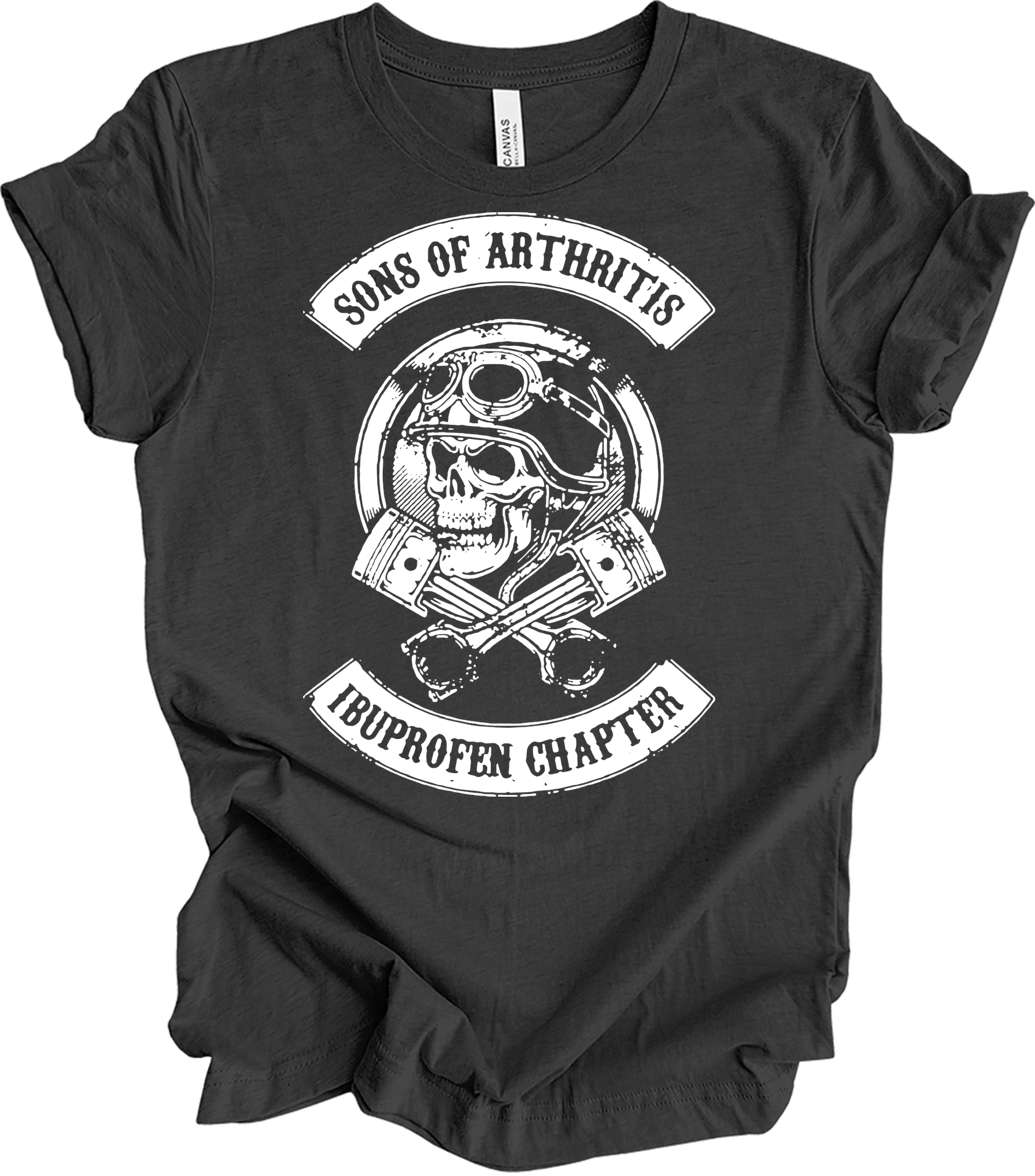 Sons of Arthritis Ibuprofen Chapter Biker T-Shirt in Dark Grey Heather