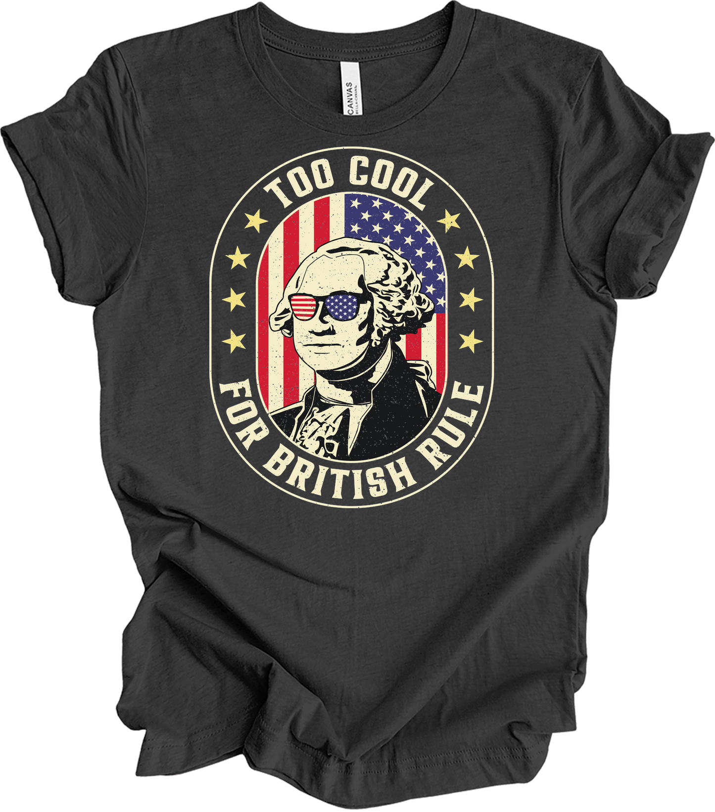 Too Cool for British Rule T-Shirt in Dark Grey Heather