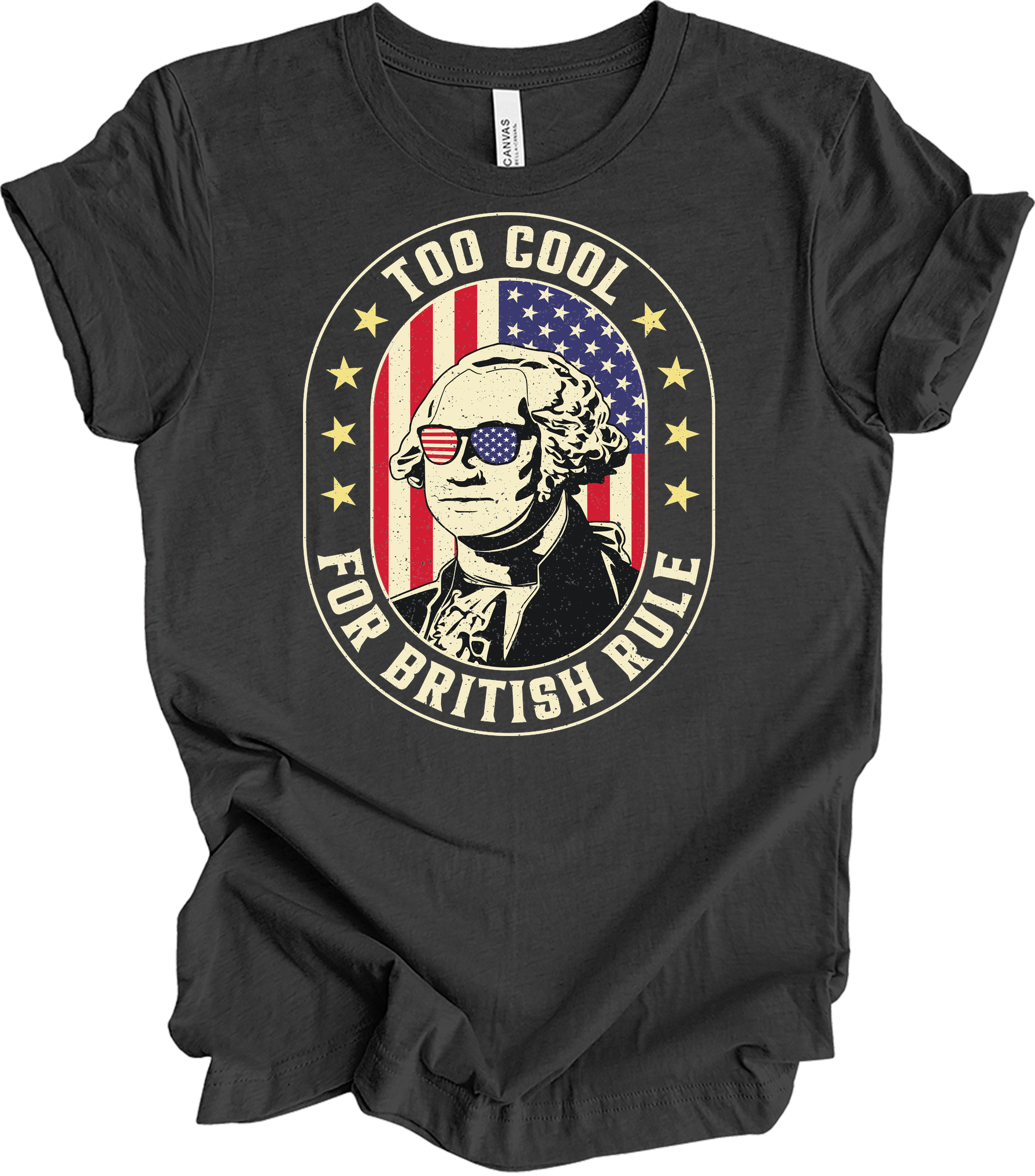 Too Cool for British Rule T-Shirt in Dark Grey Heather
