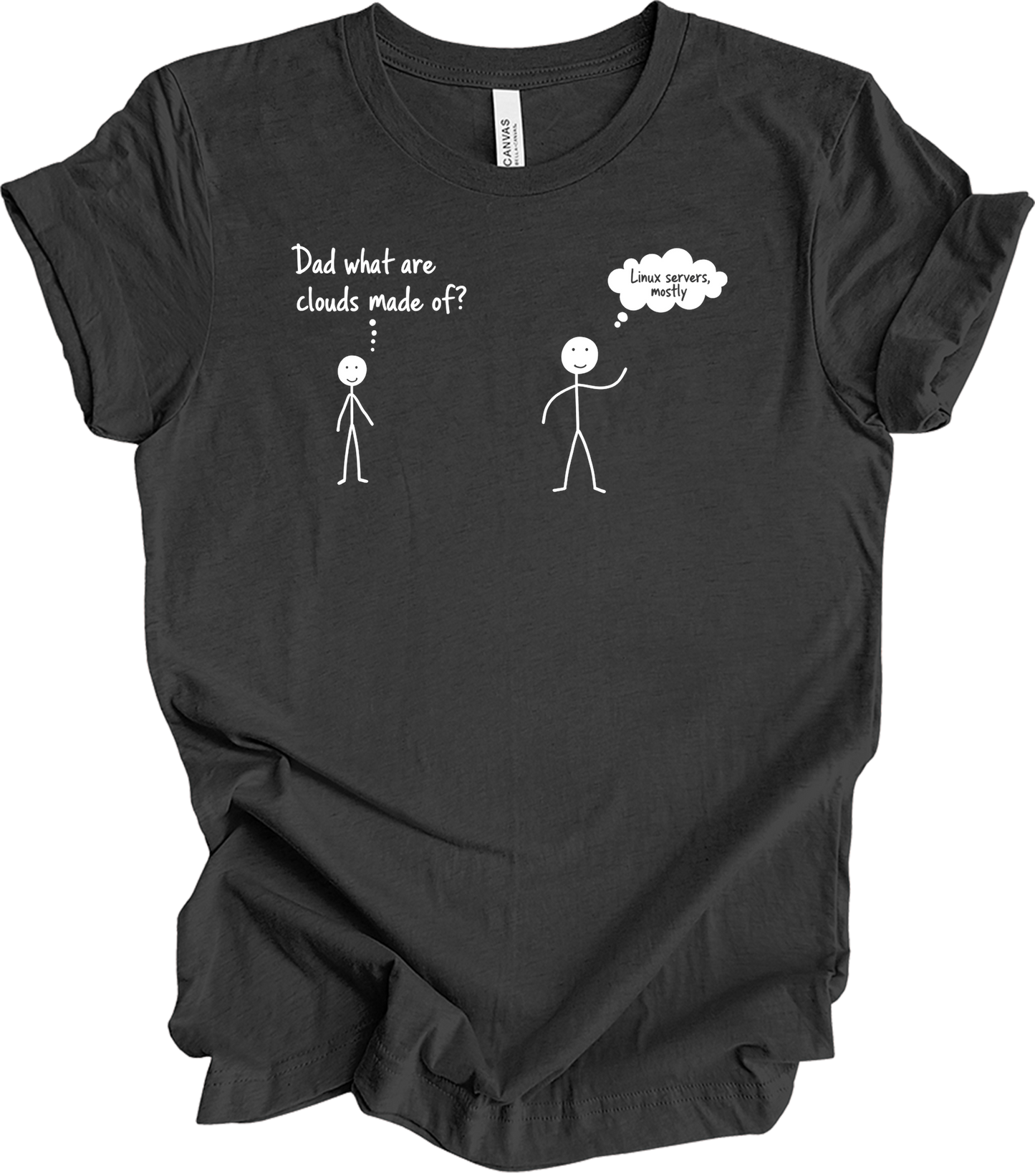 Dad What Are Clouds Made Of? Linux T-Shirt in Dark Grey Heather