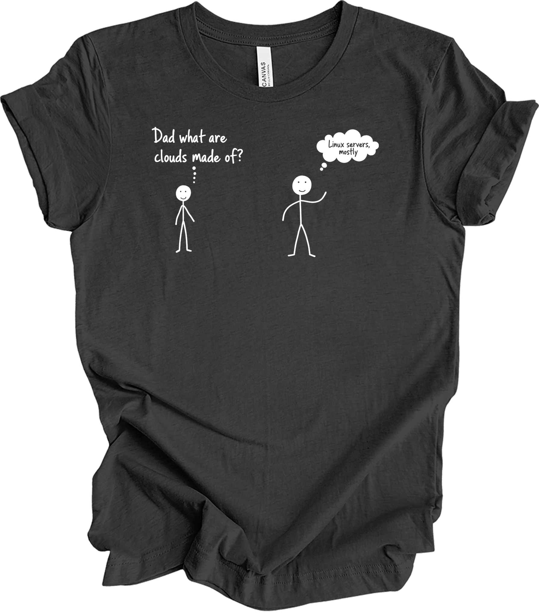 Dad What Are Clouds Made Of? Linux T-Shirt in Dark Grey Heather
