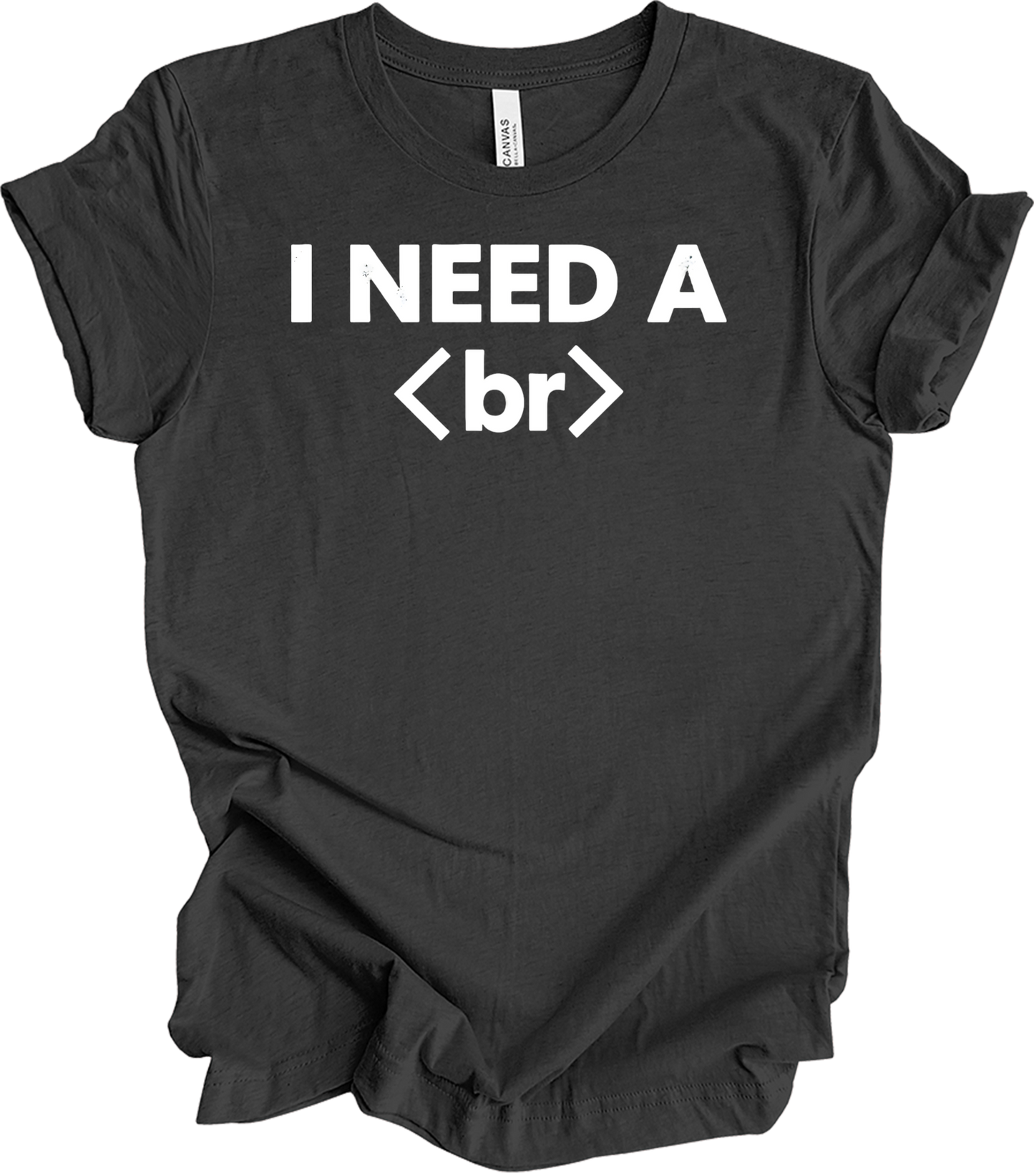 I Need a Break <br> Coder T-Shirt in Dark Grey Heather