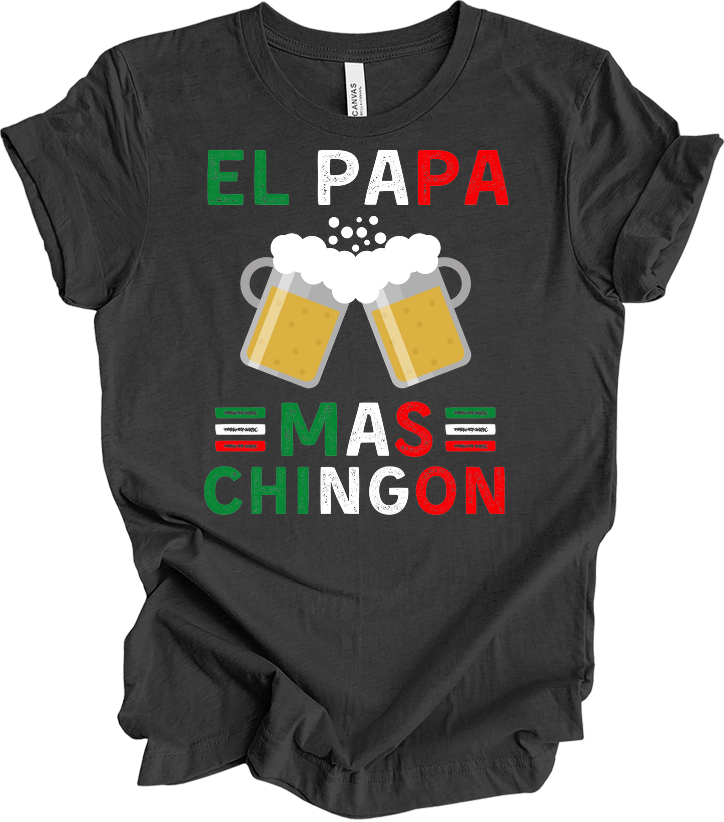 El Papa Mas Chingon Dad T-Shirt in Dark Grey Heather